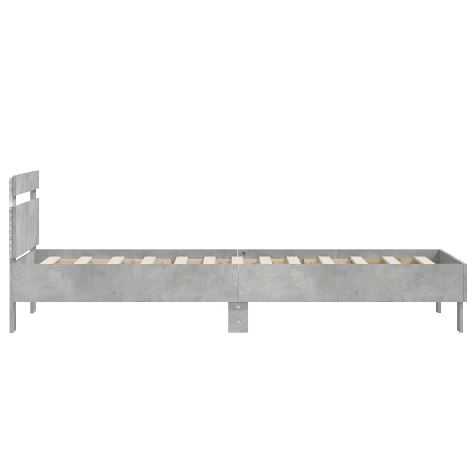 Krevetna konstrukcija s LED svjetlom Betonska siva 80 x 200 cm