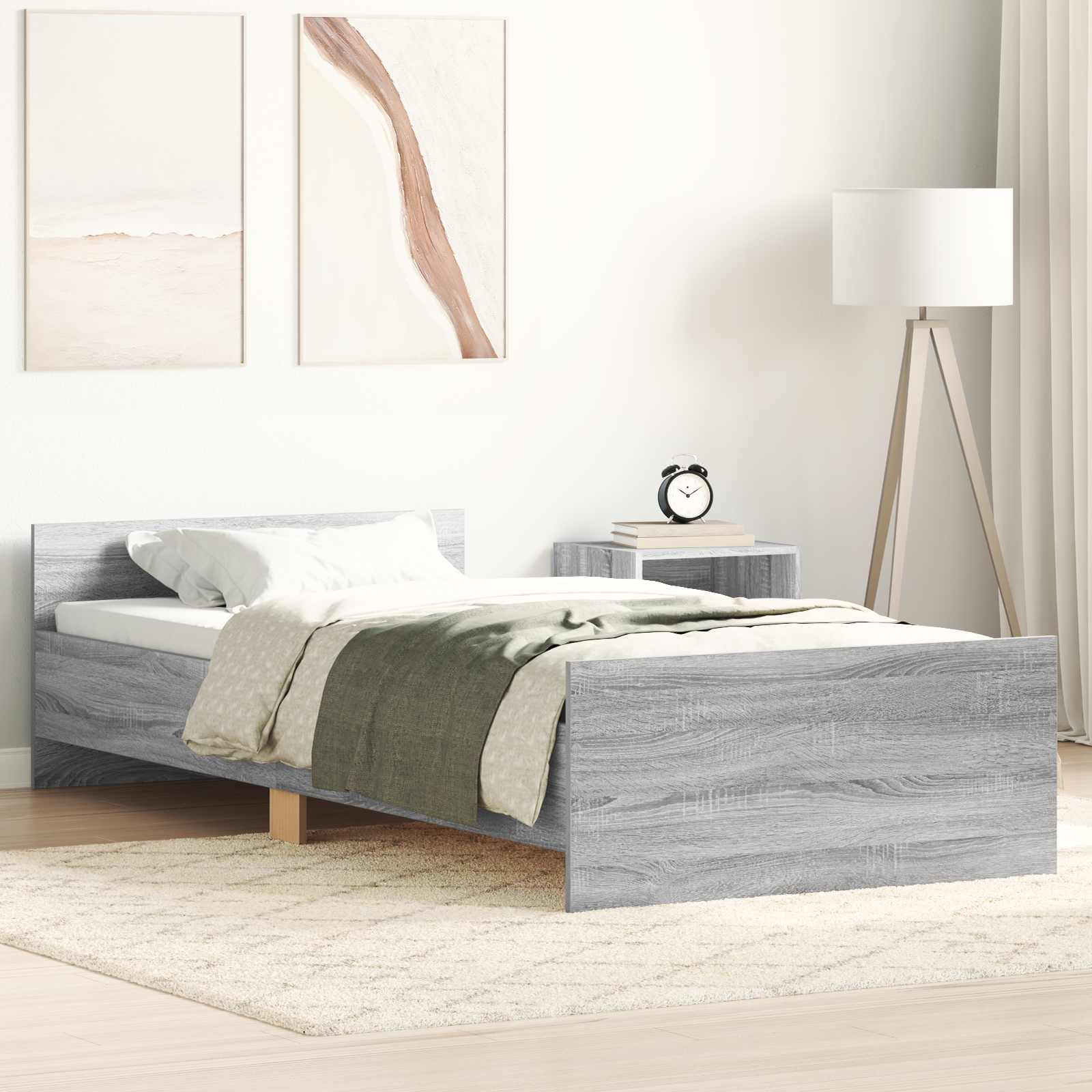 Okvir kreveta s uzglavljem Siva Sonoma 80 x 200 cm