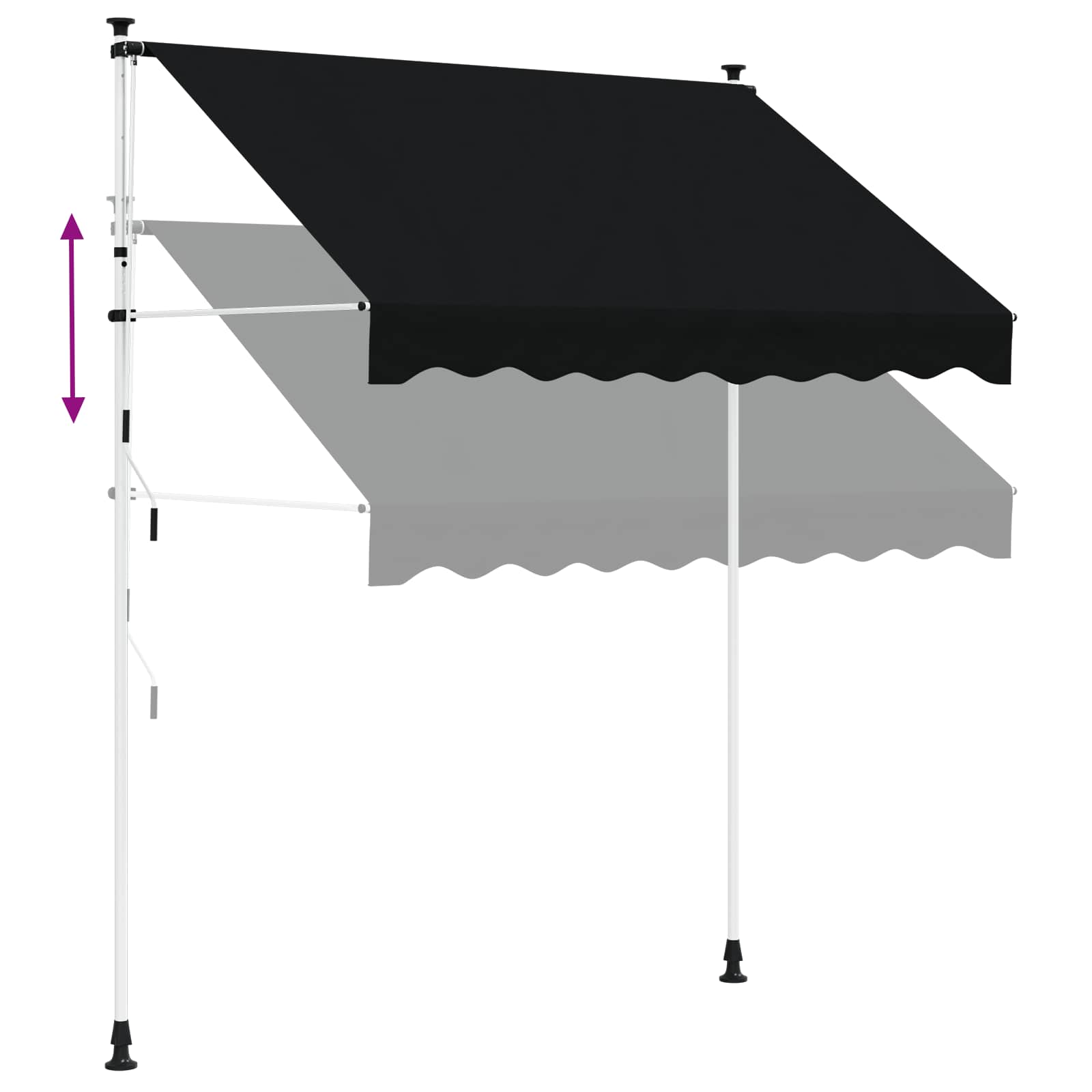Ručno sklopiva tenda Crna 100 cm