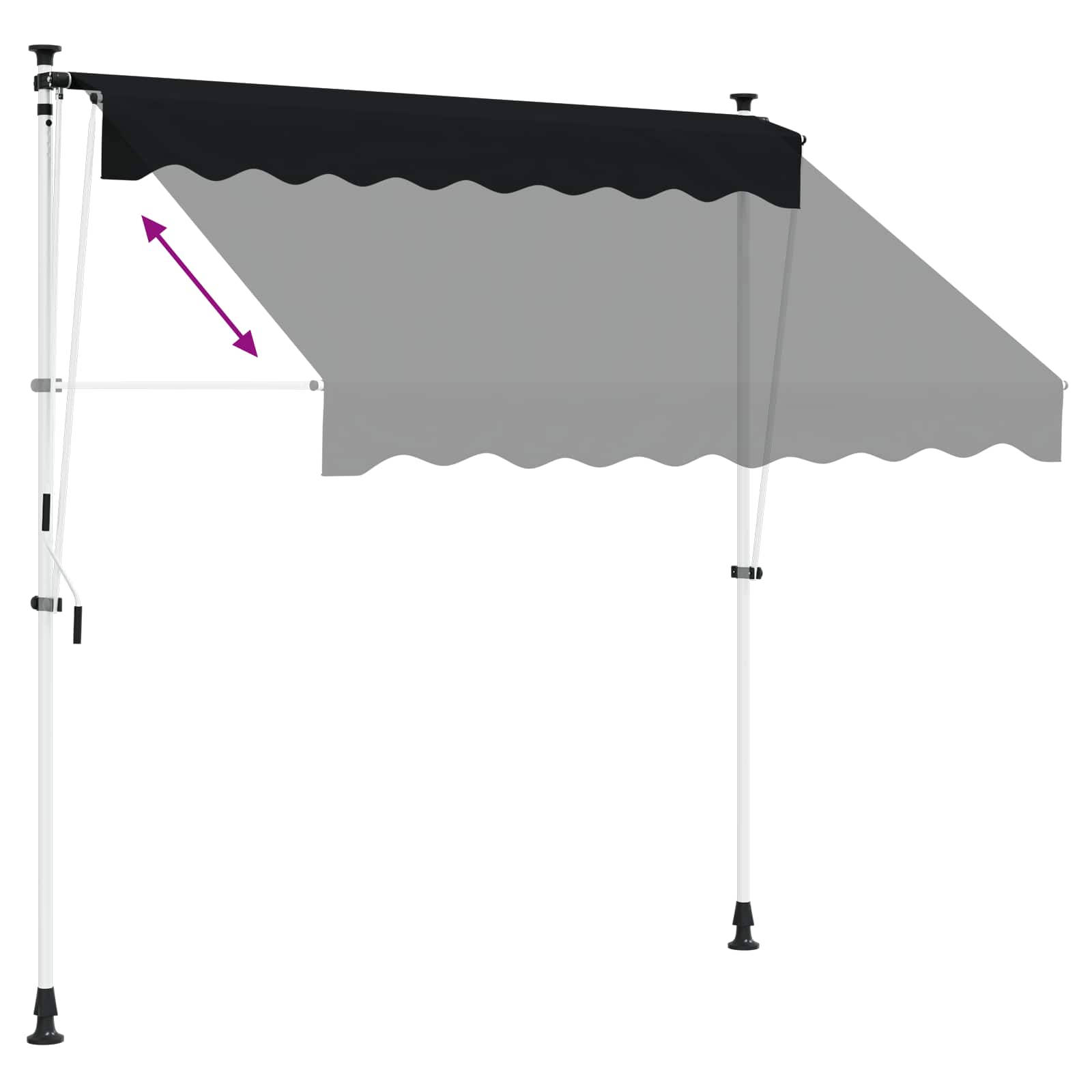Ručno sklopiva tenda Crna 350 cm