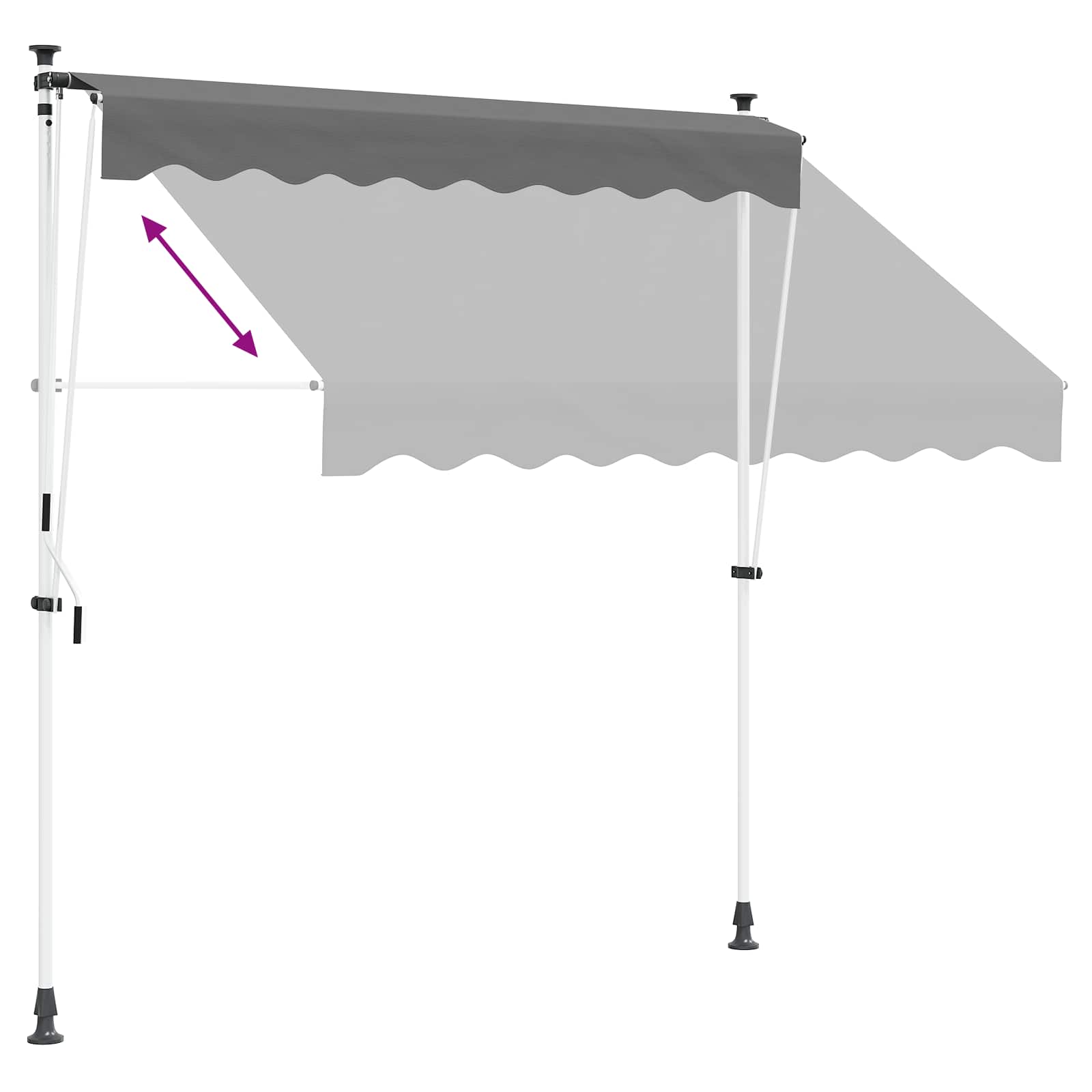 Ručno sklopiva tenda Svjetlosiva 300 cm