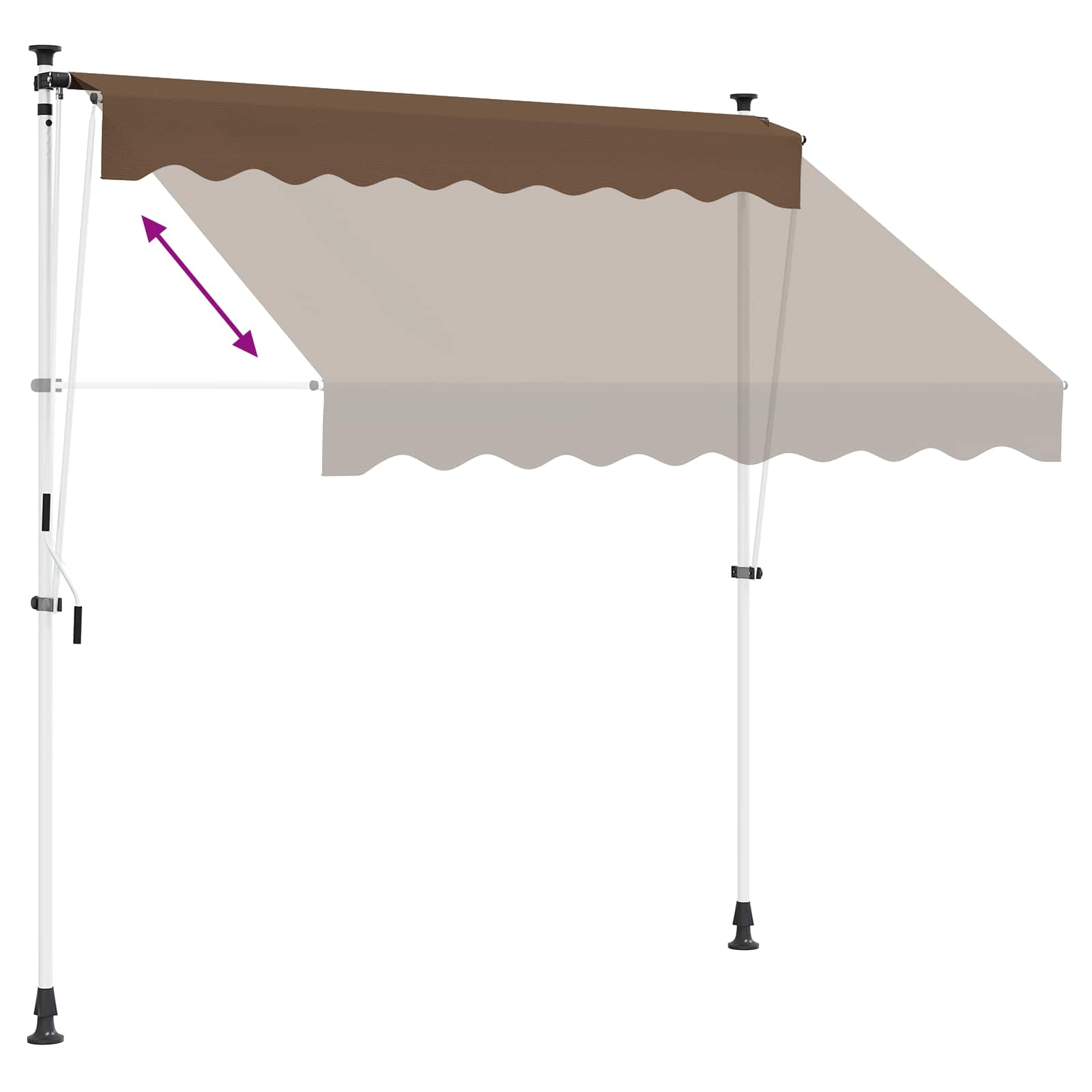 Ručno sklopiva tenda Sivosmeđa 250 cm