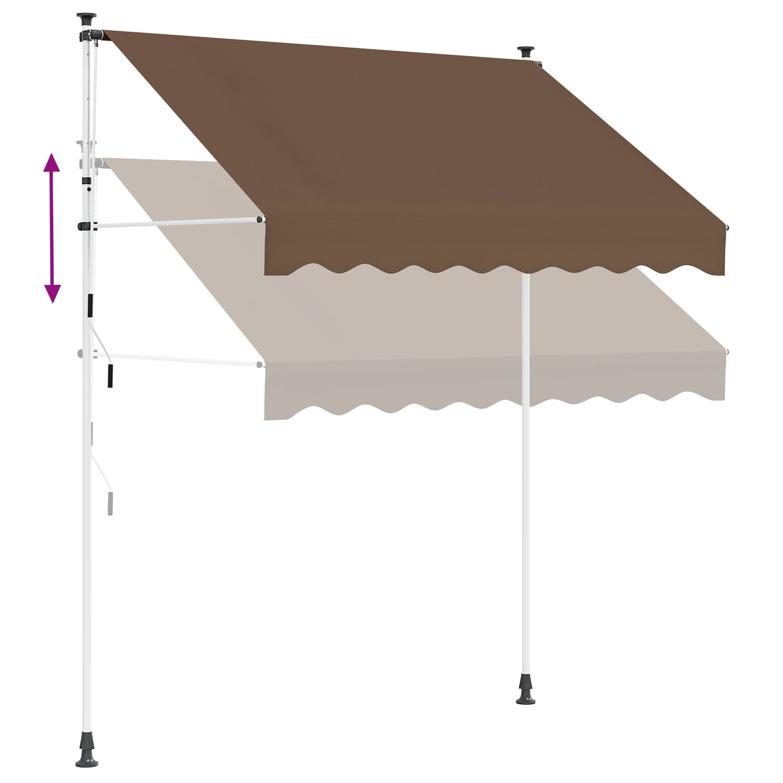 Ručno sklopiva tenda Sivosmeđa 400 cm