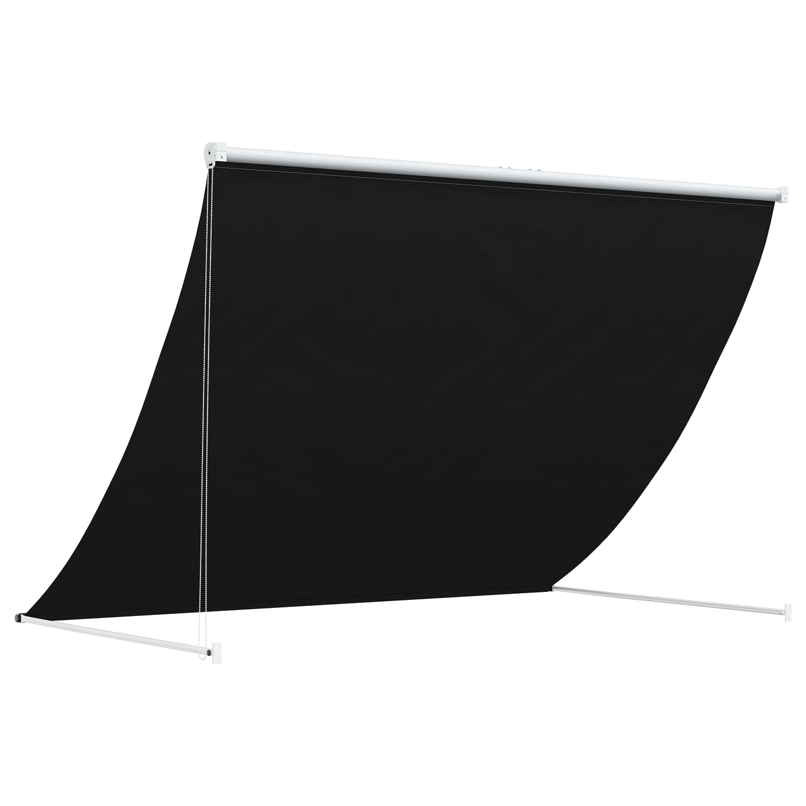 Nadstrešnica Crna 200 x 150 cm 180 g / m² poliester s PU premazom
