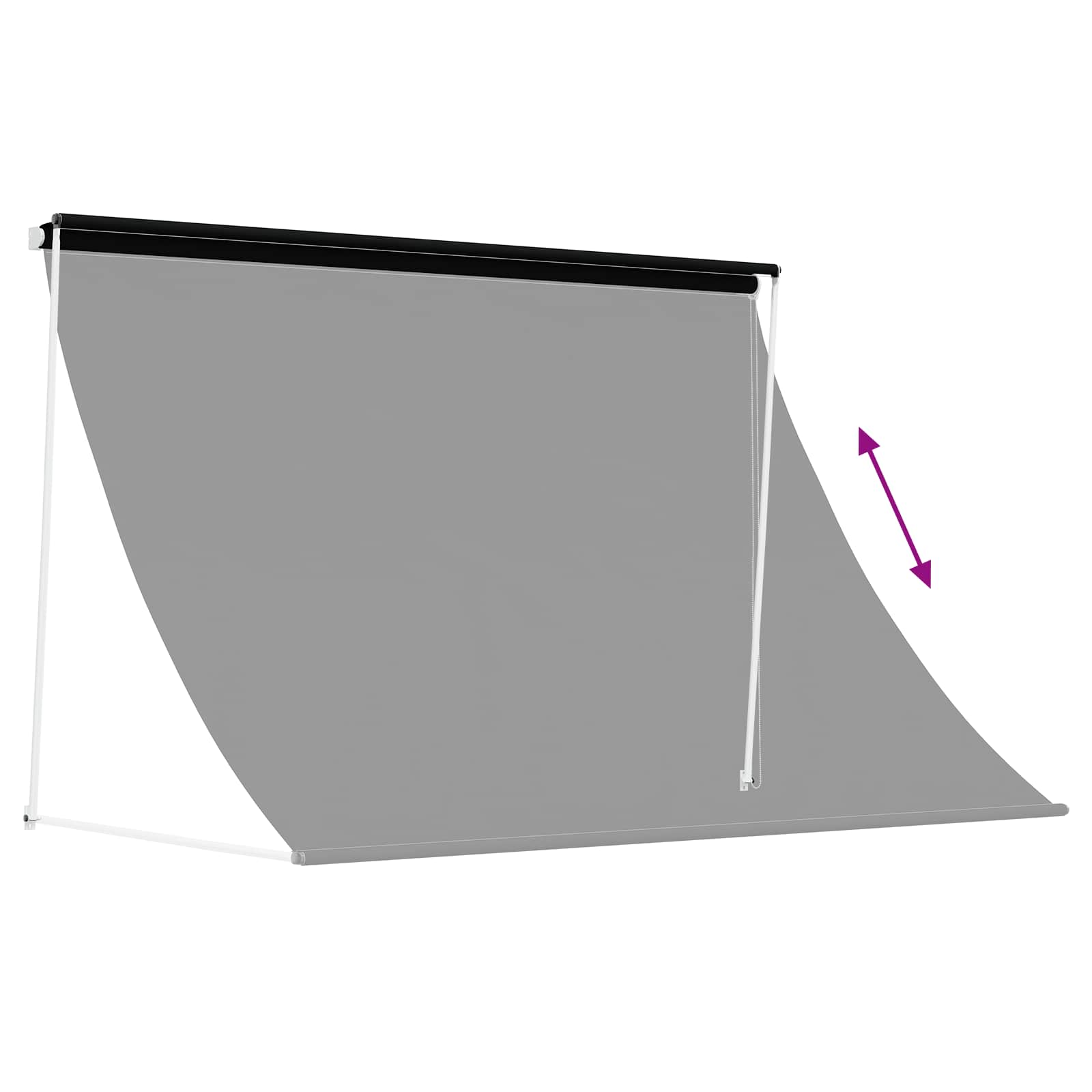 Nadstrešnica Crna 300 x 150 cm 180 g / m² poliester s PU premazom