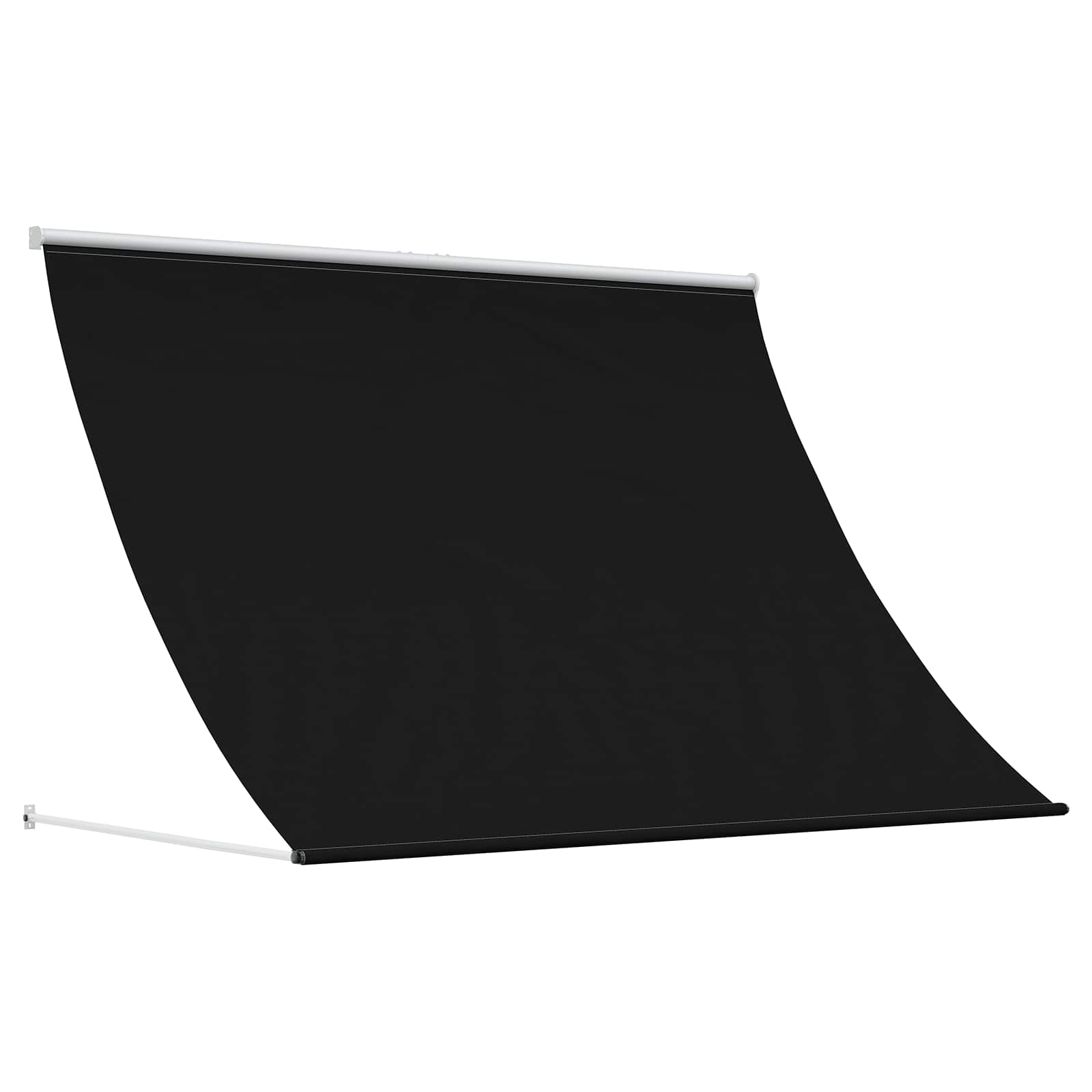 Nadstrešnica Crna 350 x 150 cm 180 g / m² poliester s PU premazom