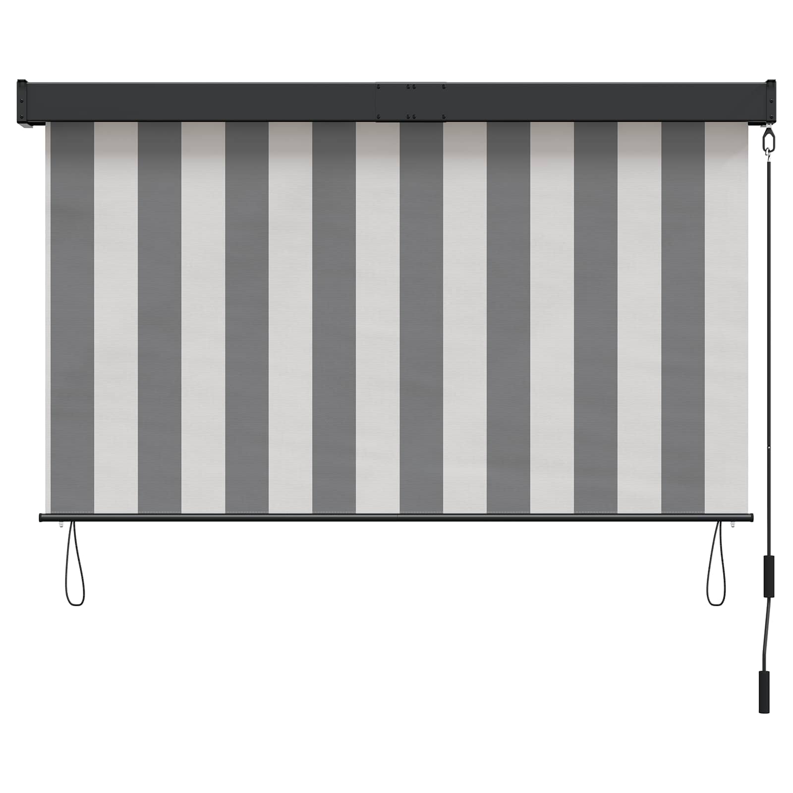 Rolo zavjesa Antracit i bijelo 80 x 250 cm Tkanina i aluminij