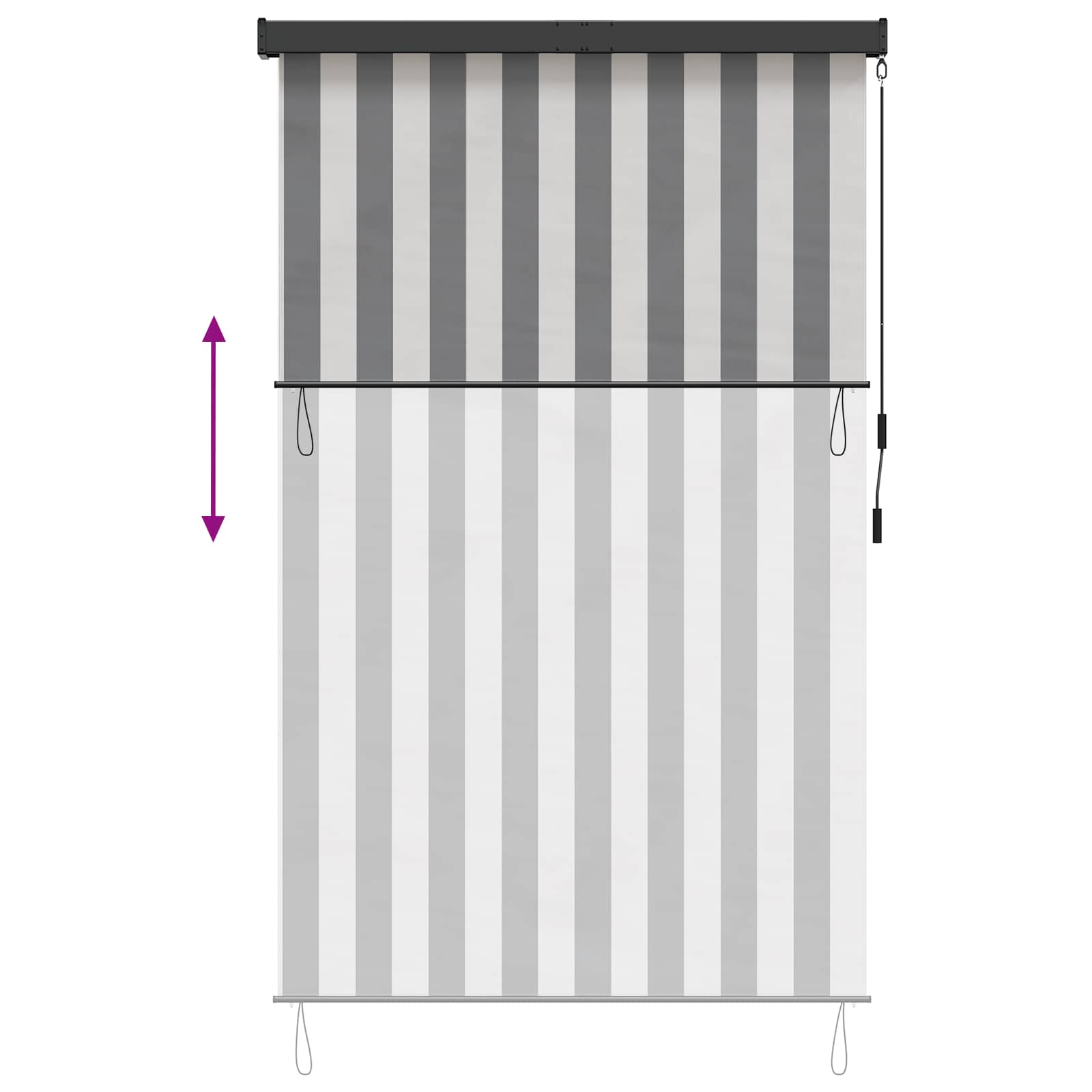 Rolo zavjesa Antracit i bijelo 80 x 250 cm Tkanina i aluminij