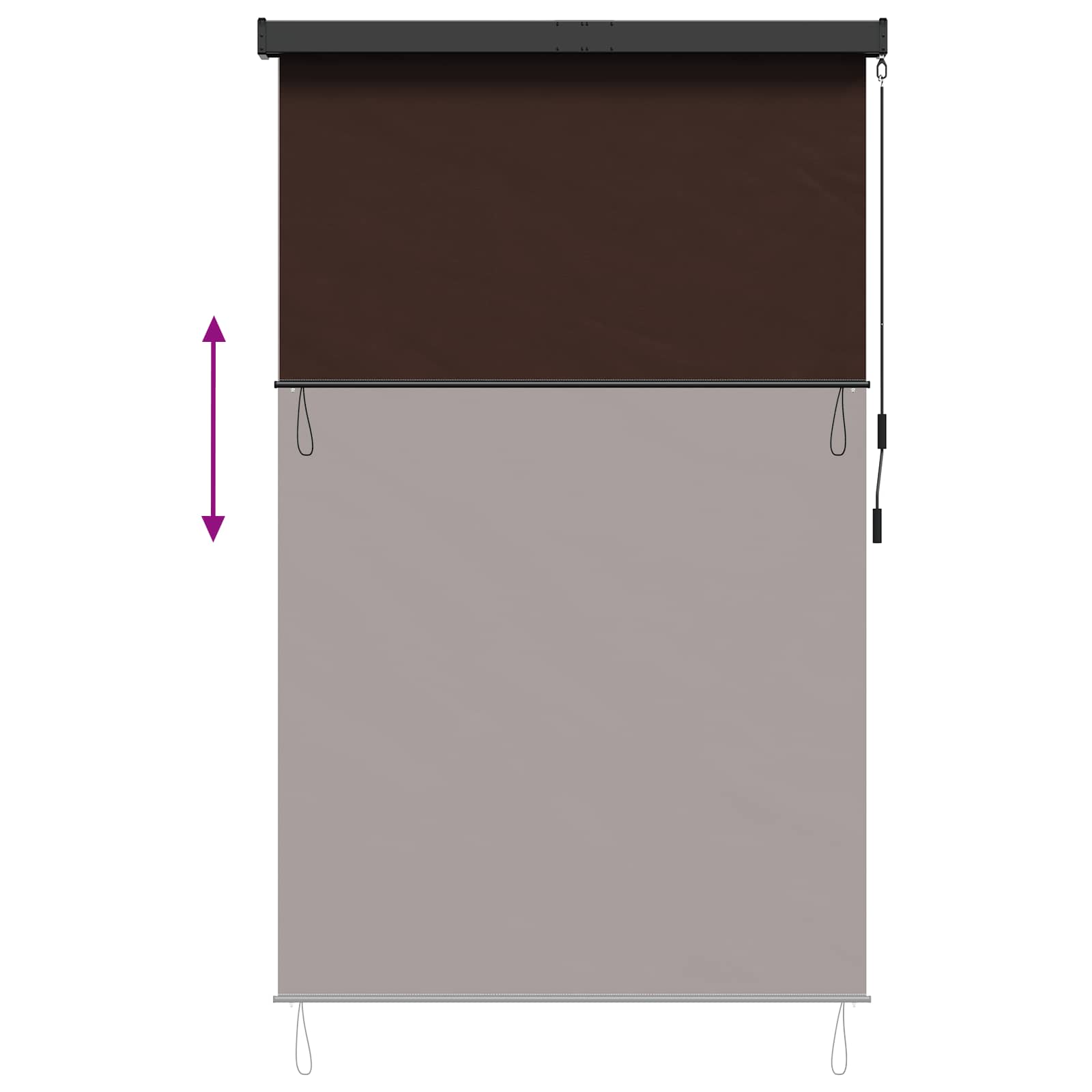 Rolo zavjesa Smeđa 160 x 250 cm Tkanina i aluminij