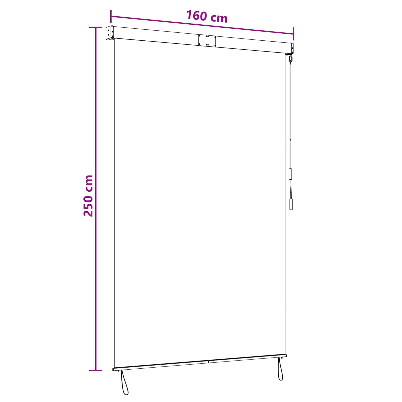 Rolo zavjesa Svjetlosiva 160 x 250 cm Tkanina i aluminij