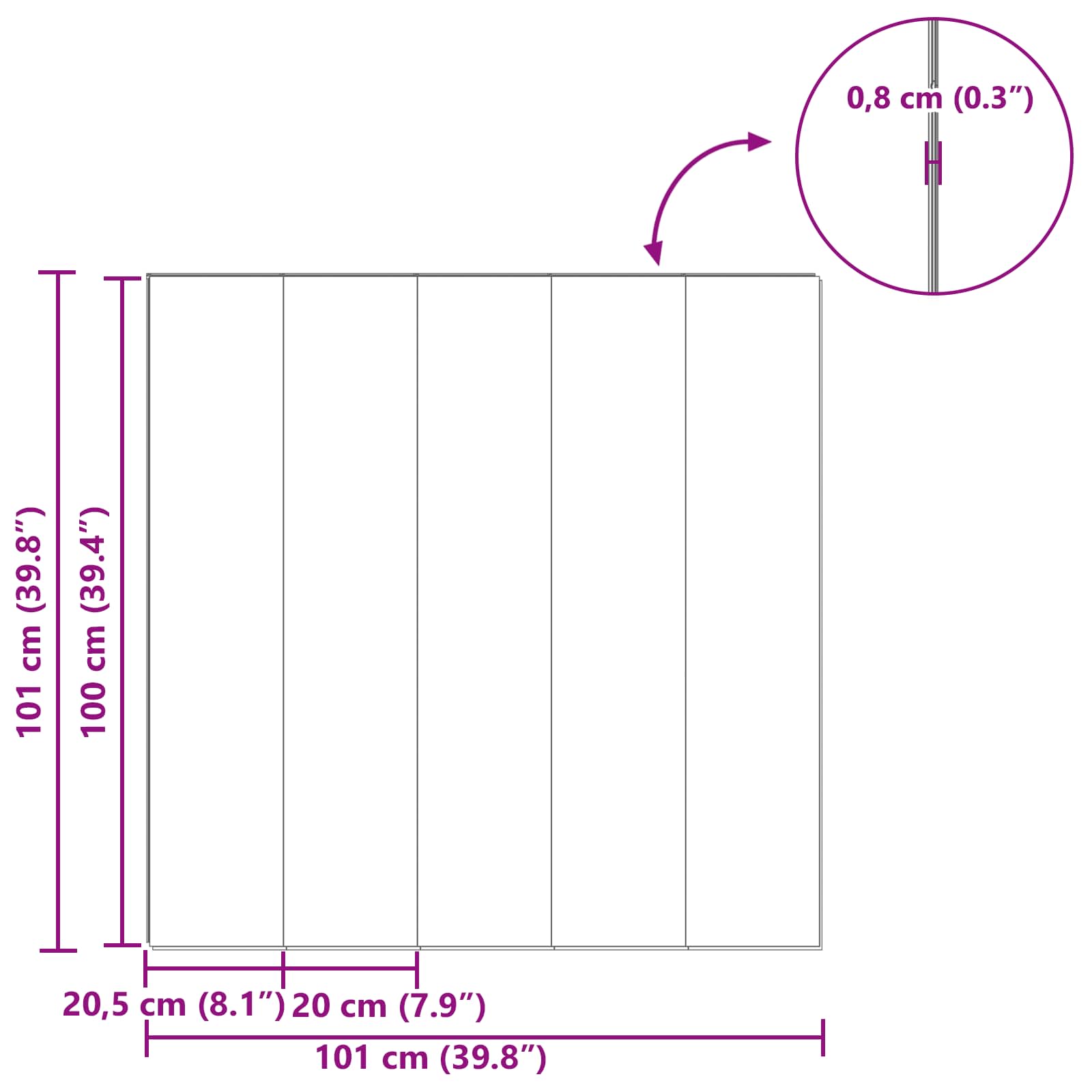 Laminatna podnica 5 pcs Svijetli javor 101 x 20 x 0,8 cm