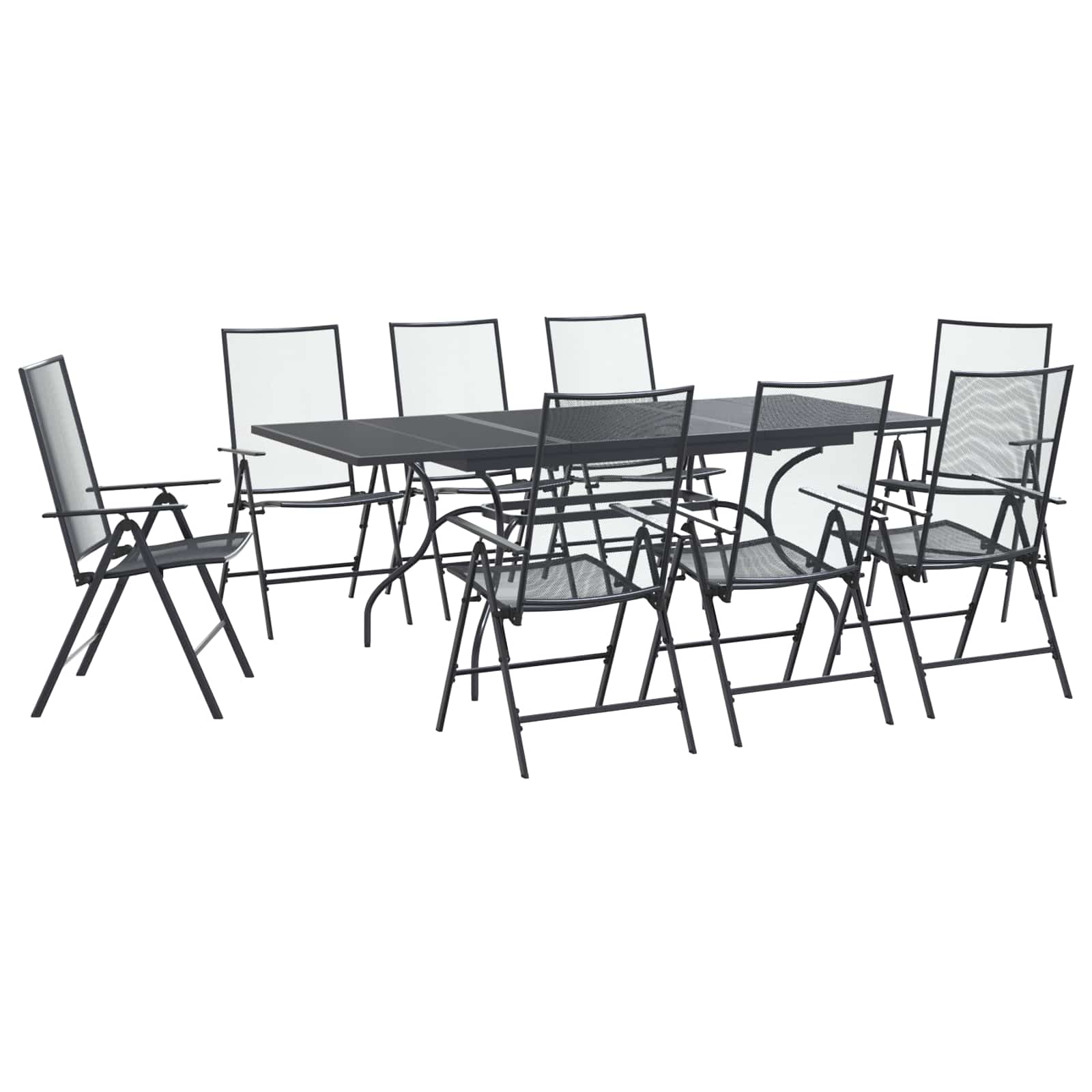 Vrtni set za objed 9 pcs Antracit 212 x 90 x 76 cm