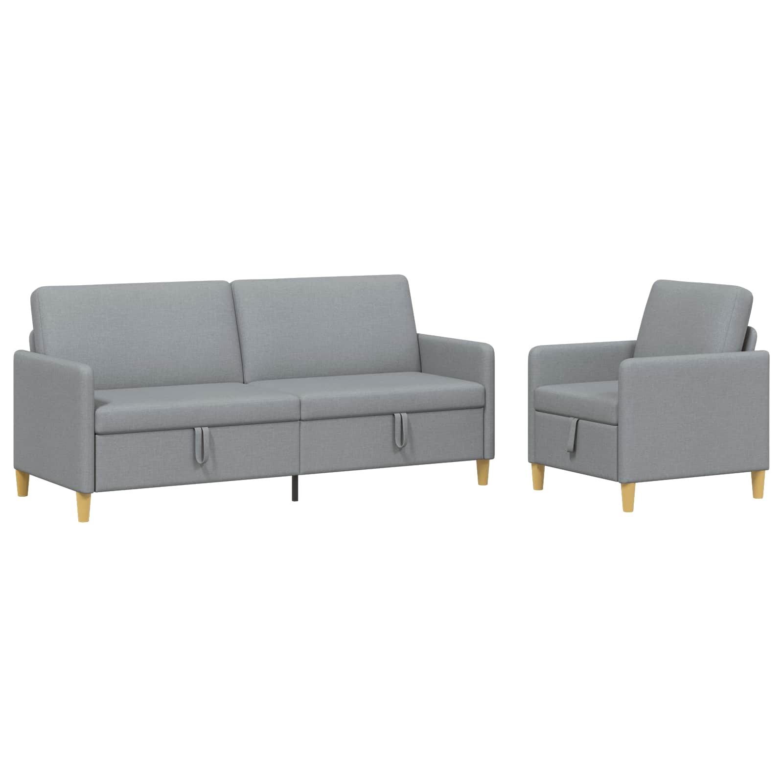 Set sofe s pohranom 2 pcs Svjetlosiva Poliester