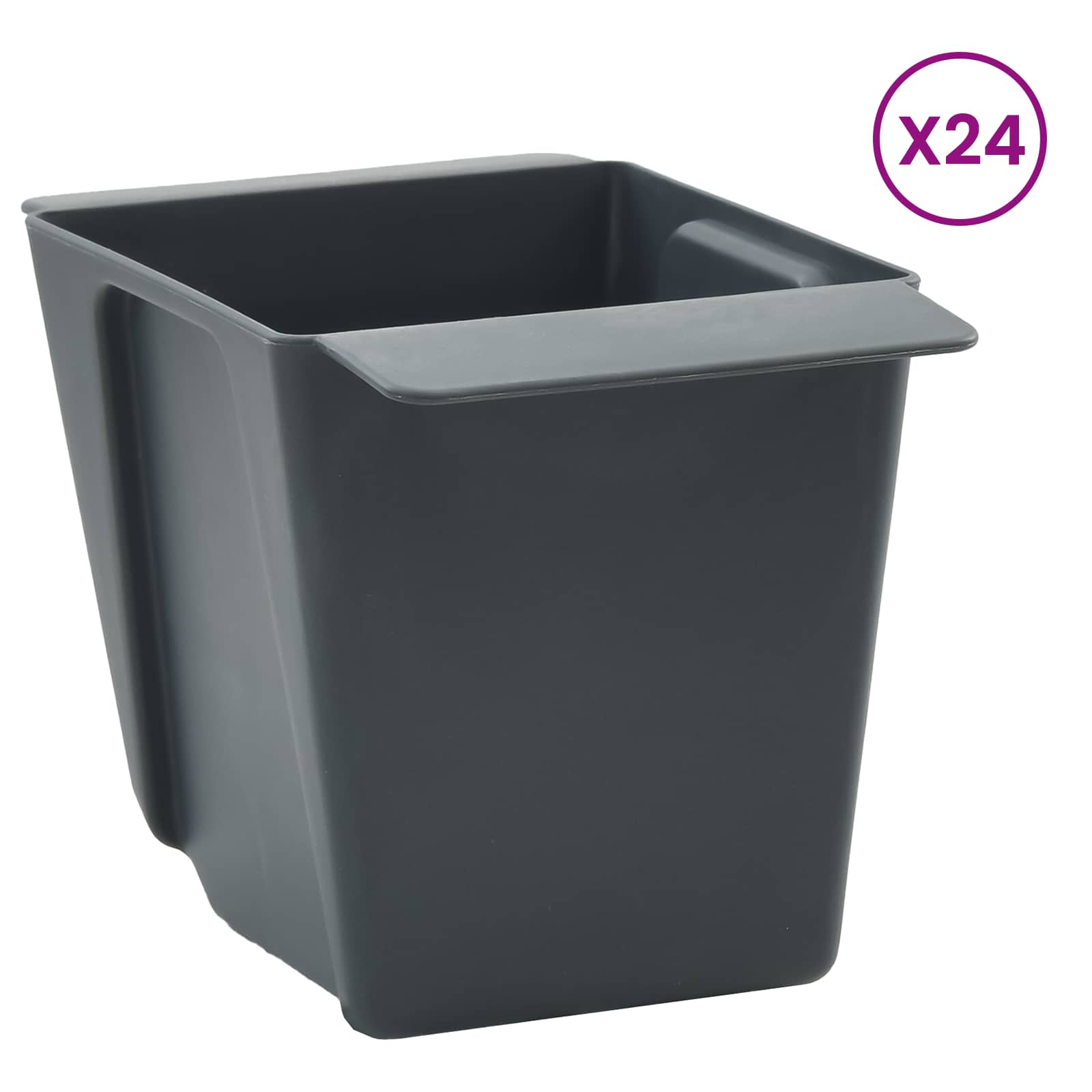 Kutije za cvijeće za Euro palete 12 pcs Siva 13,5 x 9 x 9,5 cm