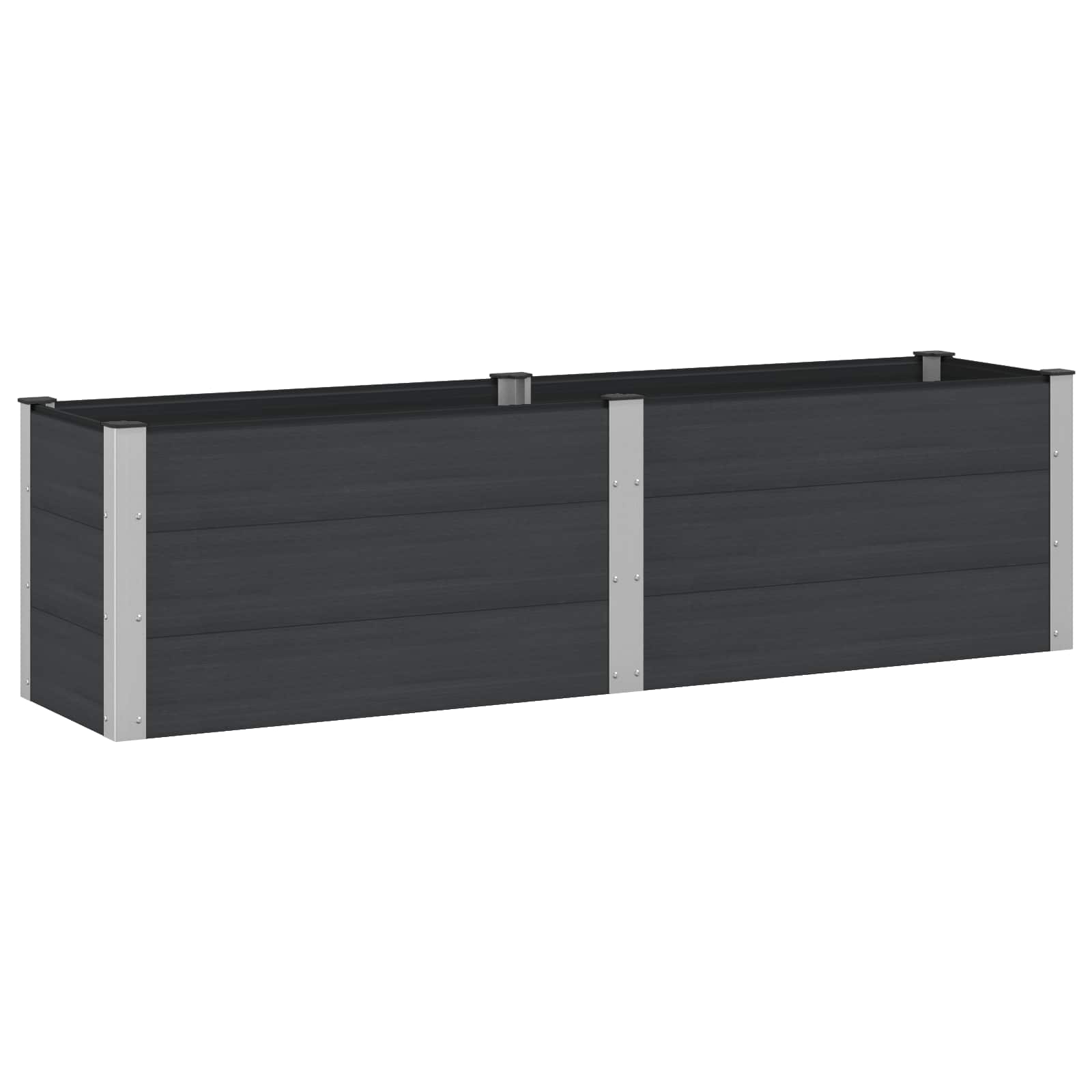 Povišena vrtna gredica Crna 200 x 50 x 54 cm