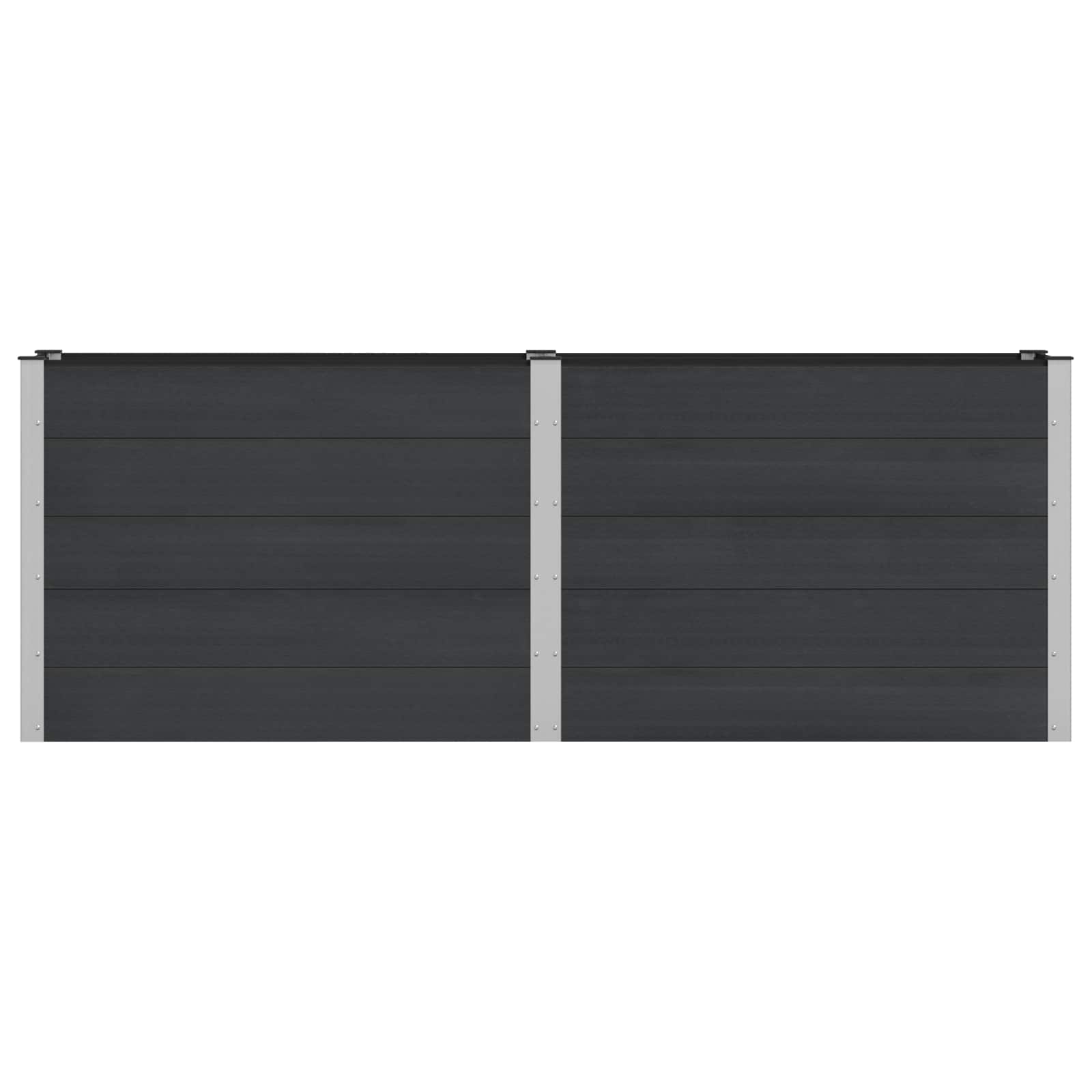 Povišena vrtna gredica Crna 250 x 50 x 91 cm