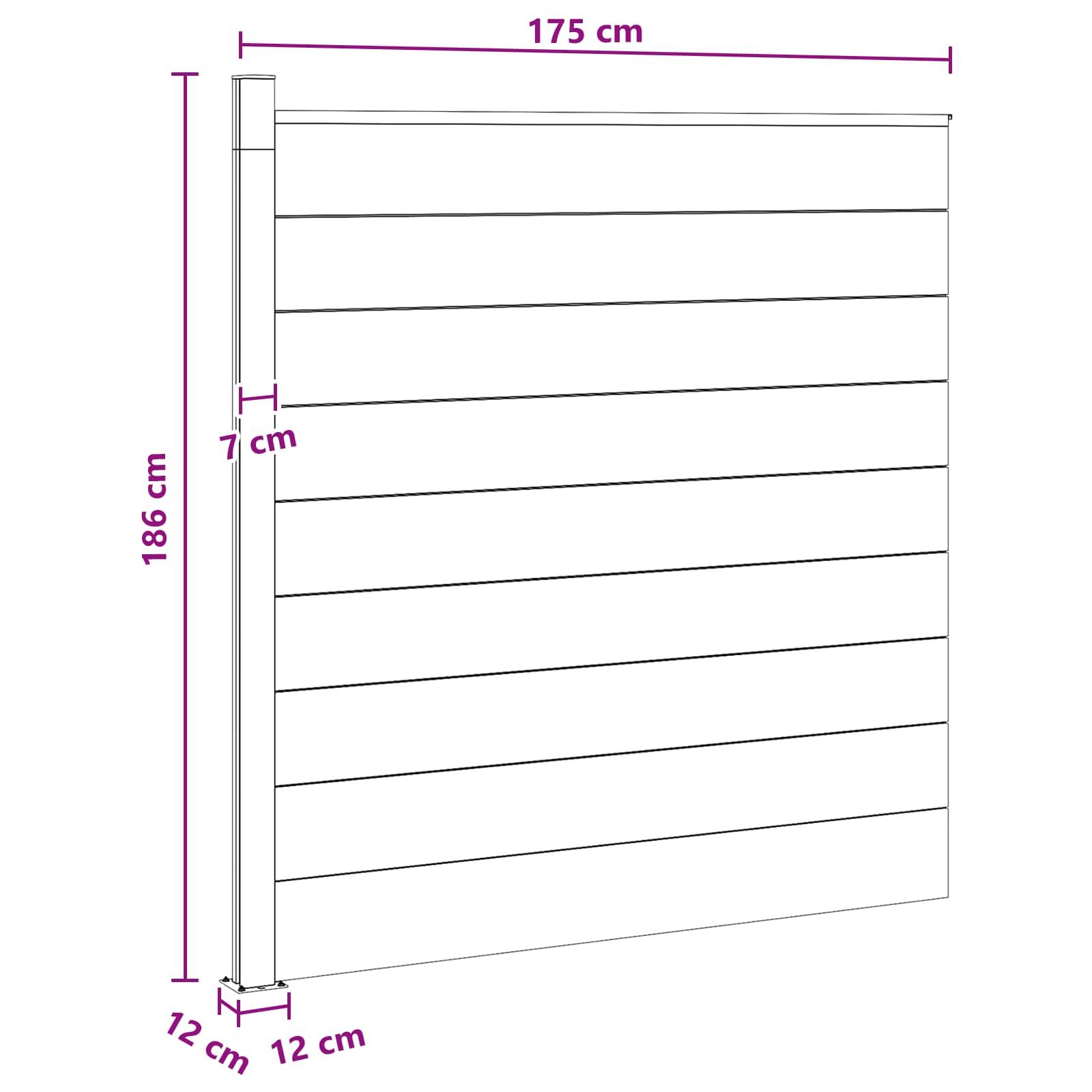 Panel ograde WPC i aluminij Crna
