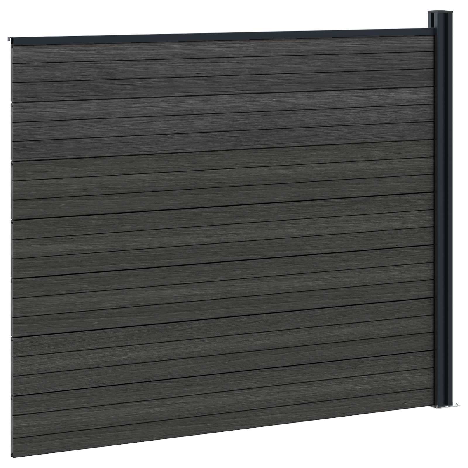 Panel ograde WPC i aluminij Crna