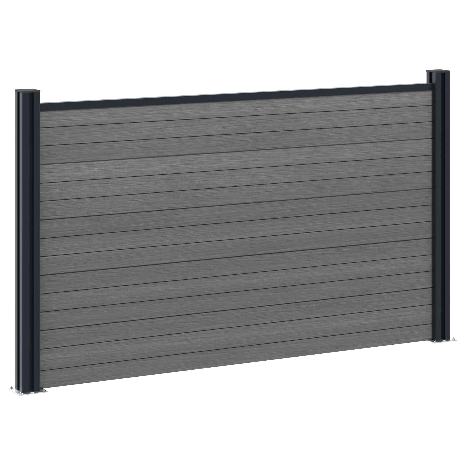 Panel ograde WPC i aluminij Siva