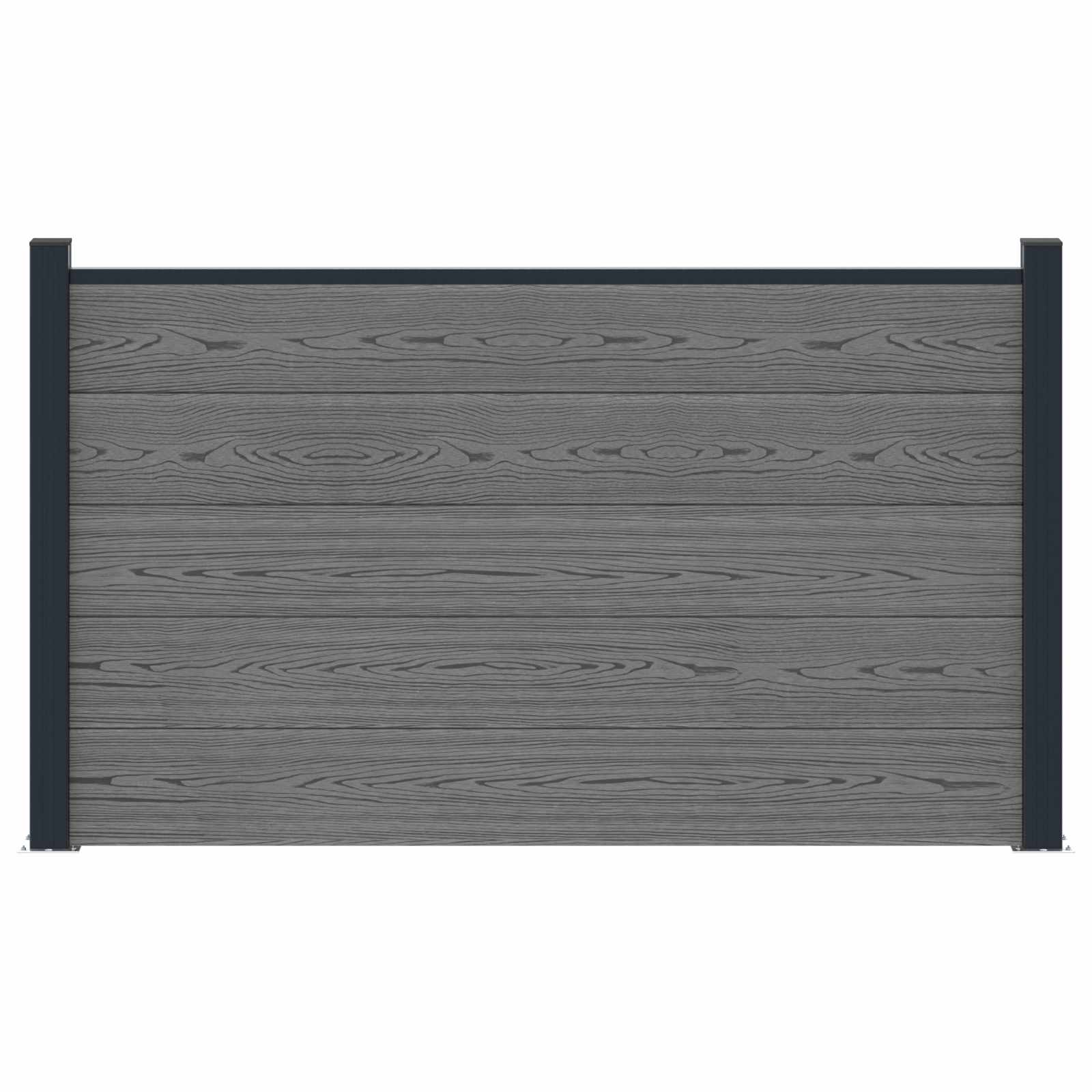 Panel ograde WPC i aluminij Siva