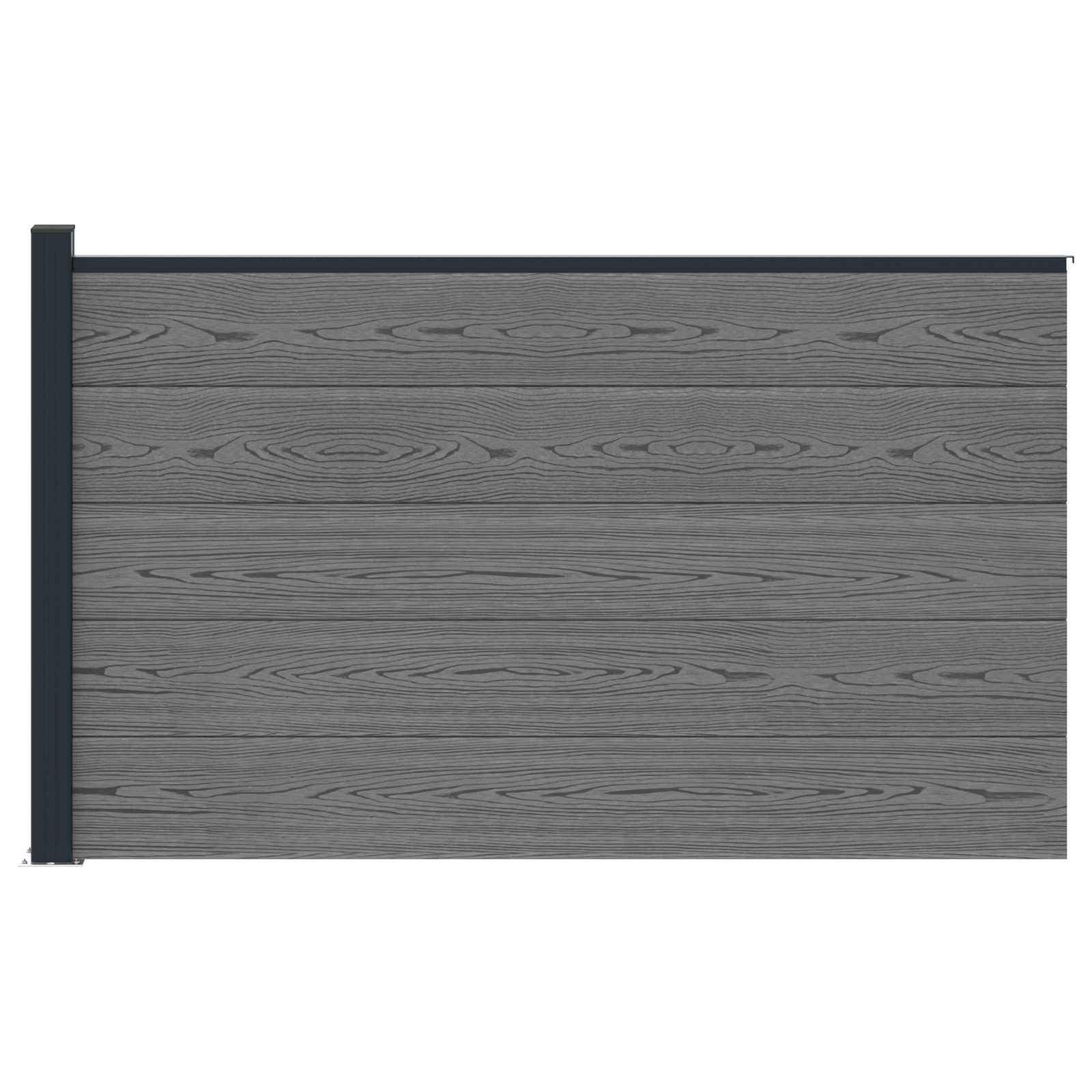 Panel ograde WPC i aluminij Siva