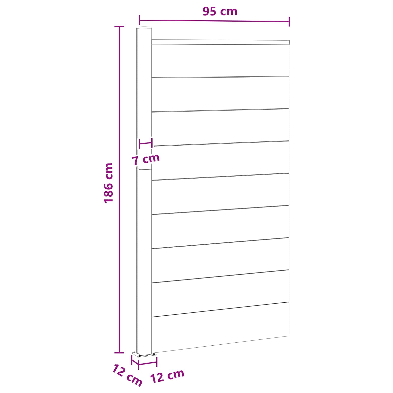 Panel ograde WPC i aluminij Crna