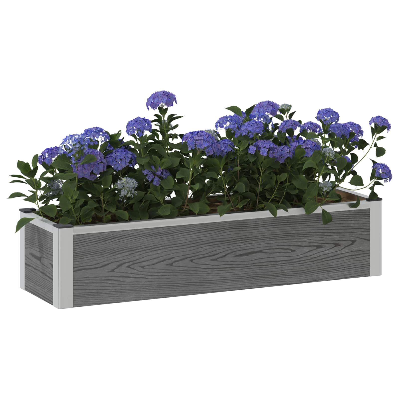 Povišena vrtna gredica Siva 100 x 30 x 22 cm WPC i aluminij