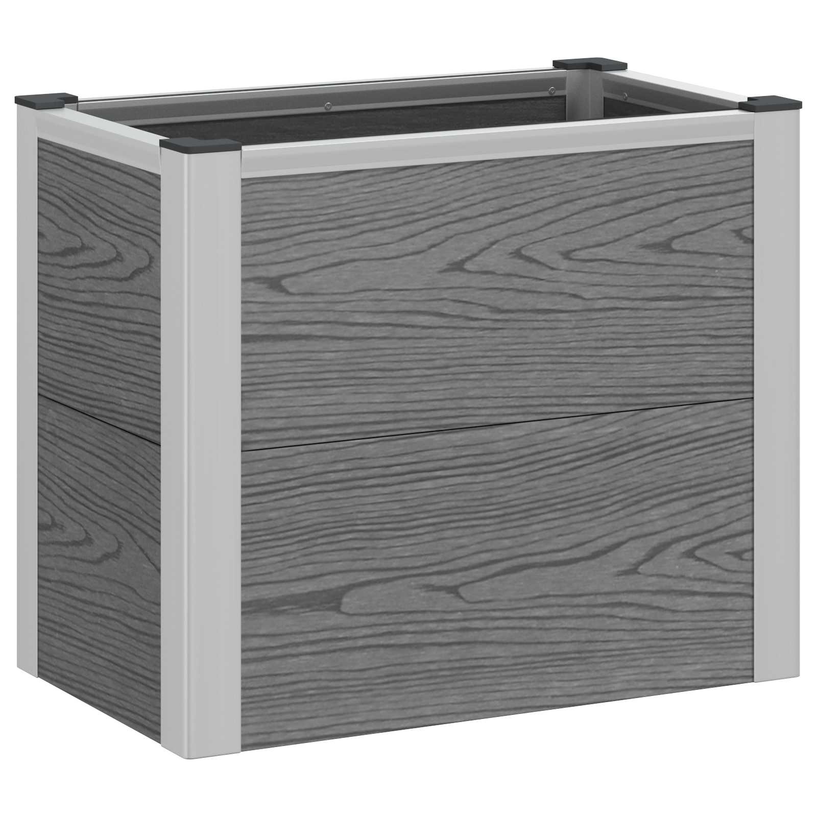 Povišena vrtna gredica Siva 50 x 30 x 22 cm WPC i aluminij