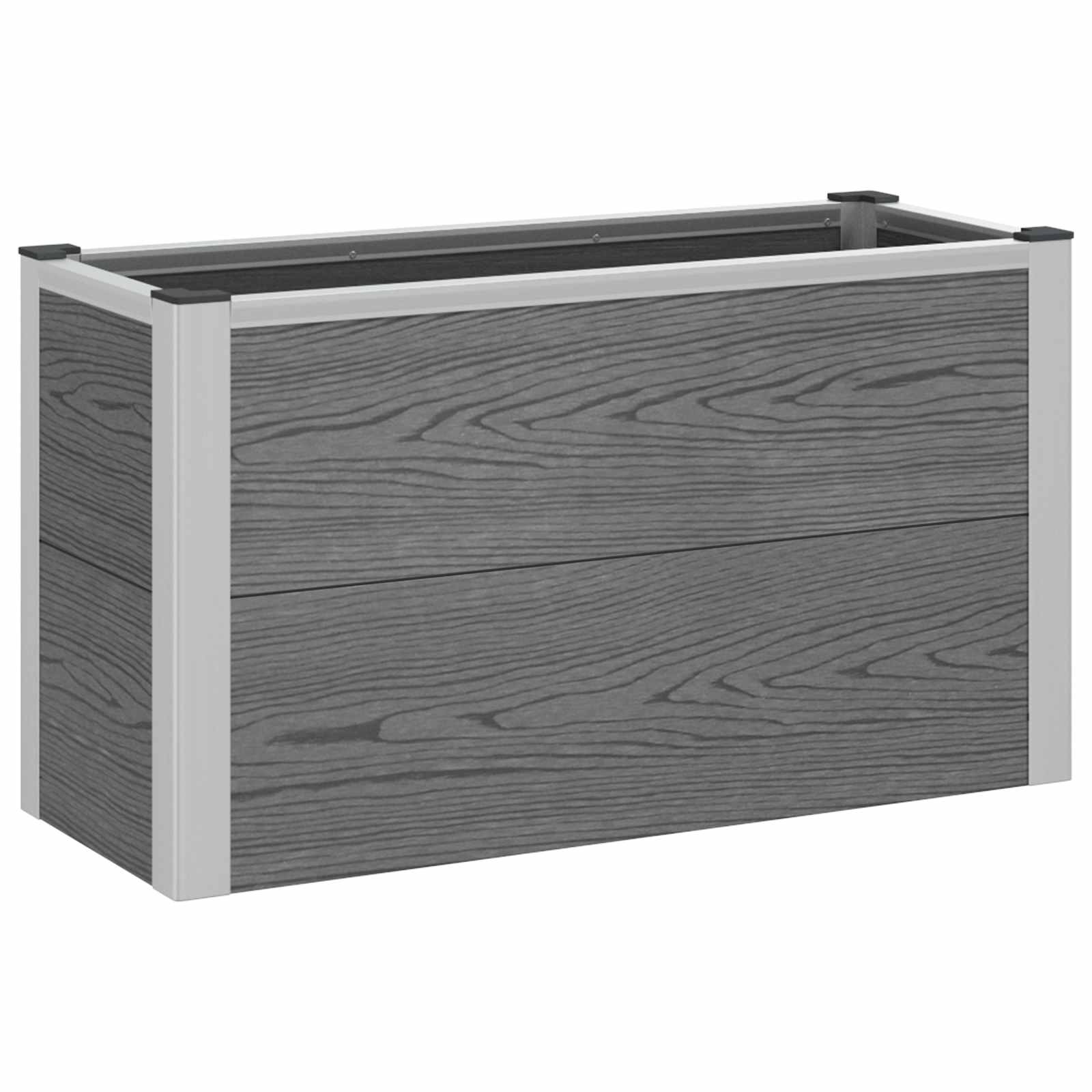 Povišena vrtna gredica Siva 75 x 30 x 42 cm WPC i aluminij