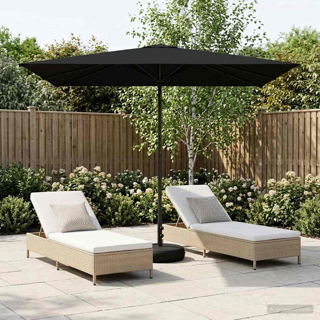 Vrtni Parasol s Podnožjem 200 x 300 cm Poliester Pravokutni