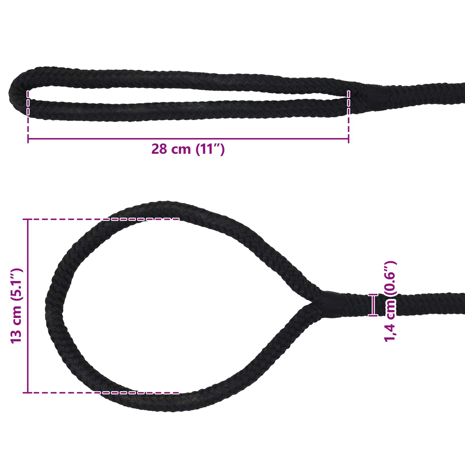 Konopac za čamce 15 m 1.4 Crna Poliester