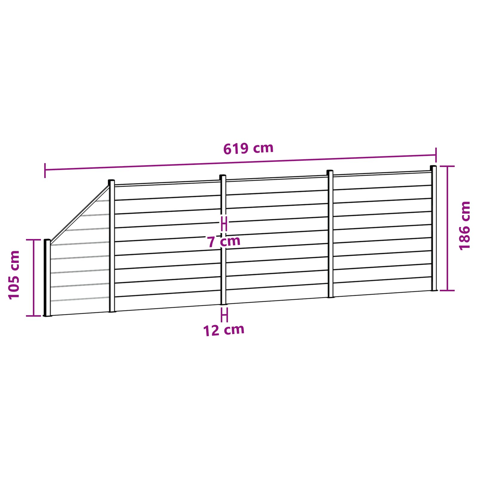 Panel ograde 4 pcs WPC i aluminij Smeđa