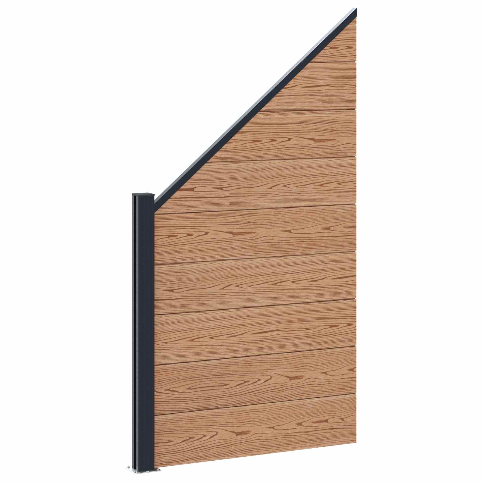 Panel ograde 6 pcs WPC i aluminij Smeđa