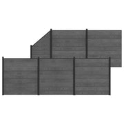 Panel ograde 6 pcs WPC i aluminij Siva