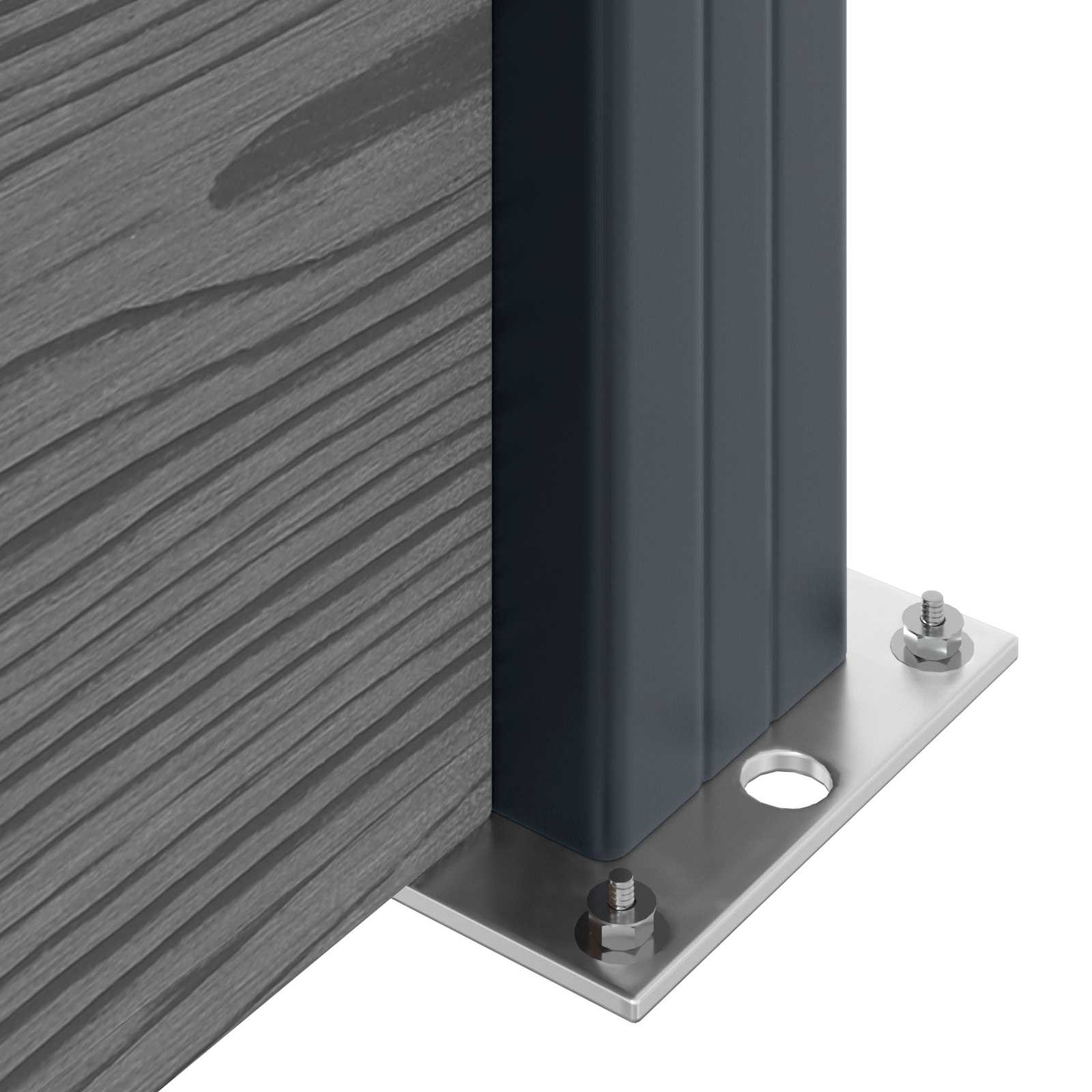 Panel ograde 9 pcs WPC i aluminij Siva