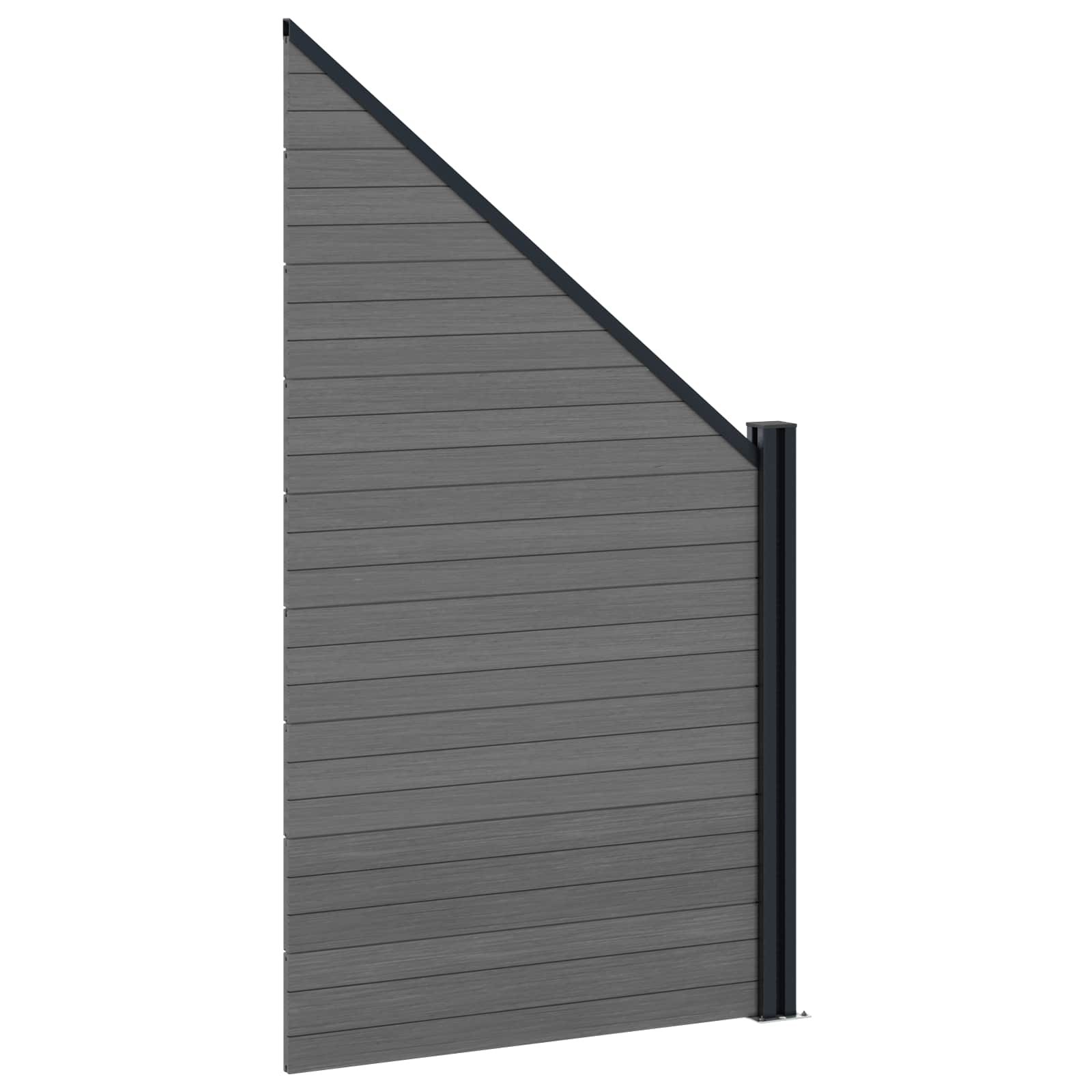 Panel ograde 9 pcs WPC i aluminij Siva