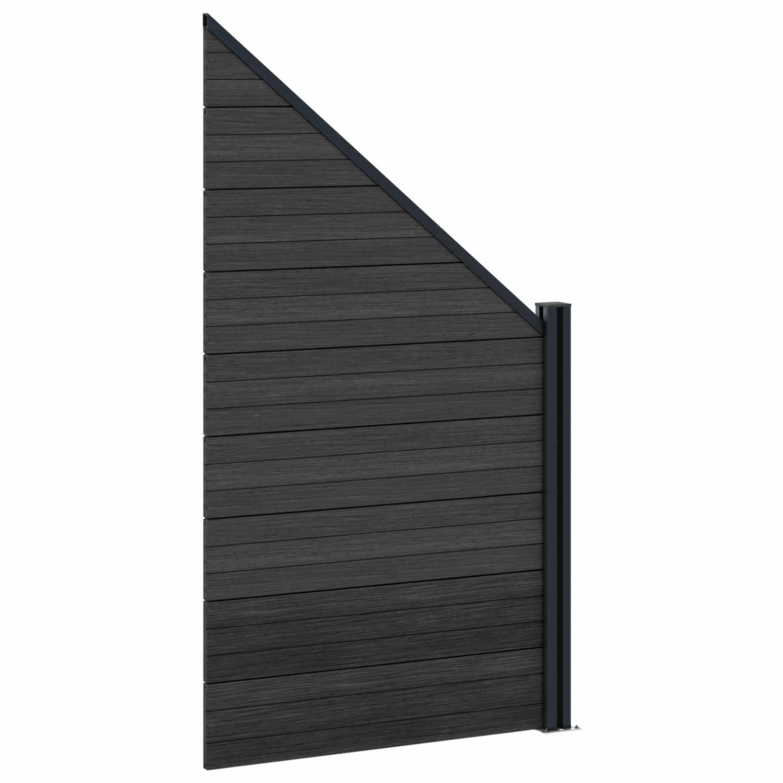Panel ograde 10 pcs WPC i aluminij Crna