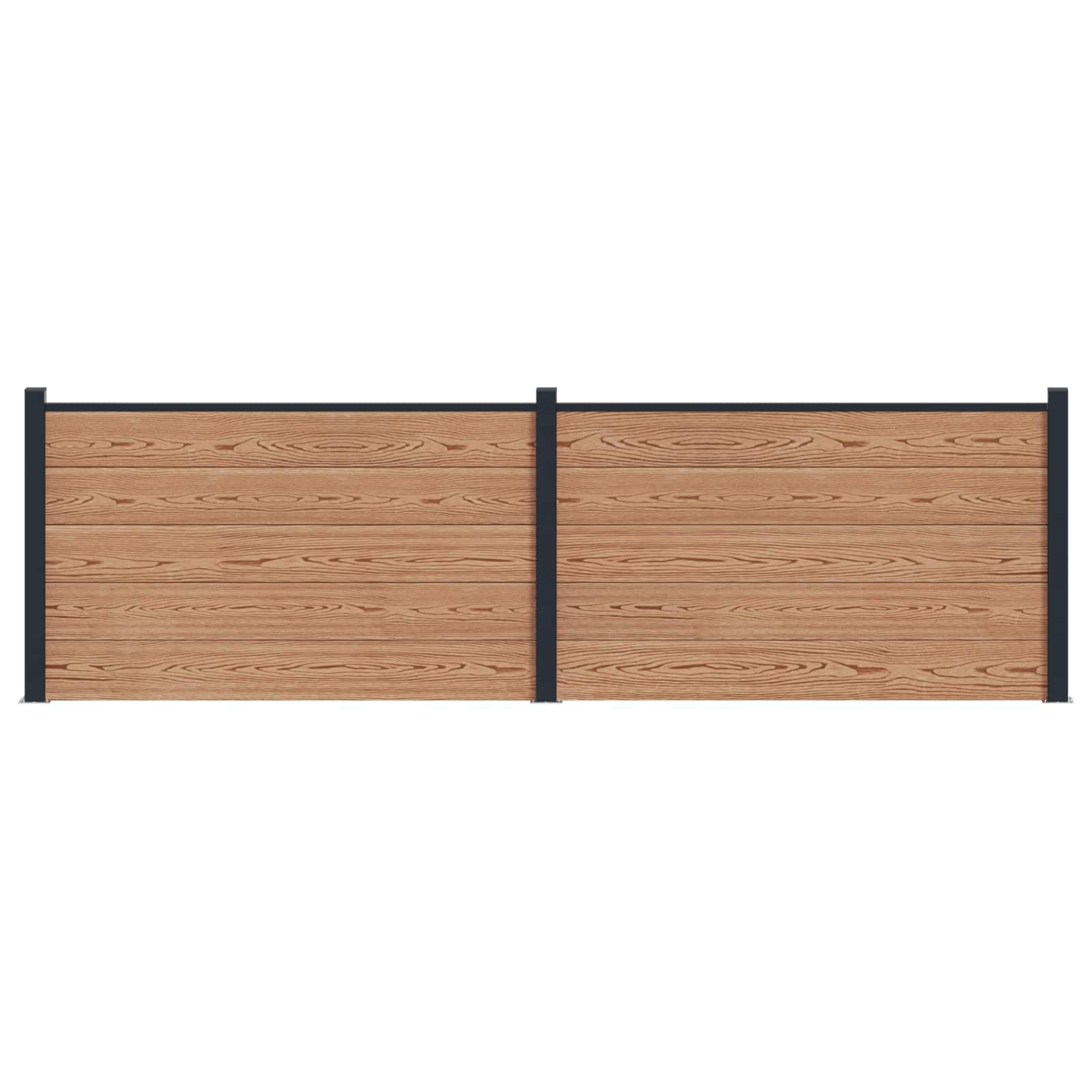 Panel ograde 2 pcs WPC i aluminij Smeđa