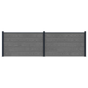 Panel ograde 2 pcs WPC i aluminij Siva