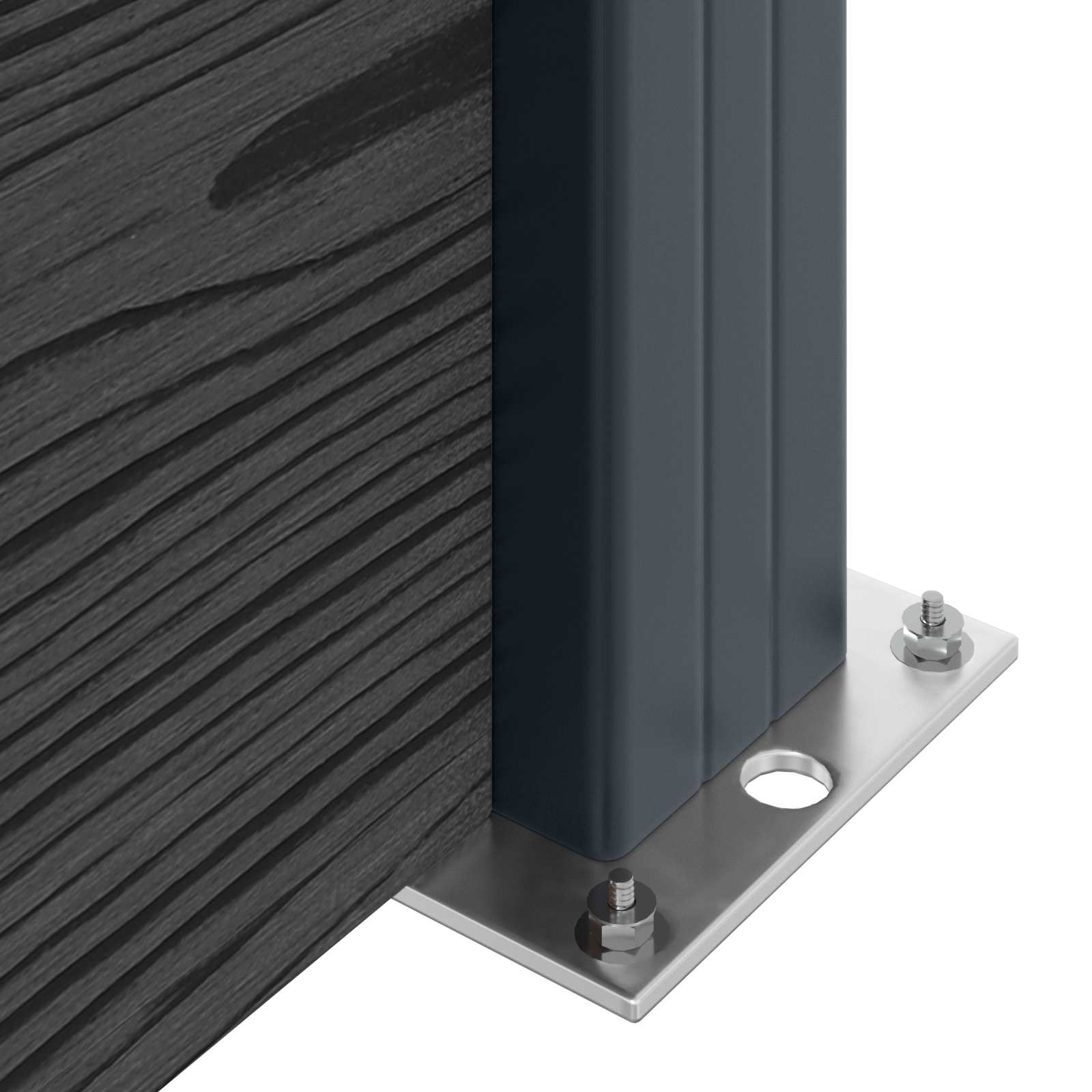 Panel ograde 5 pcs WPC i aluminij Crna