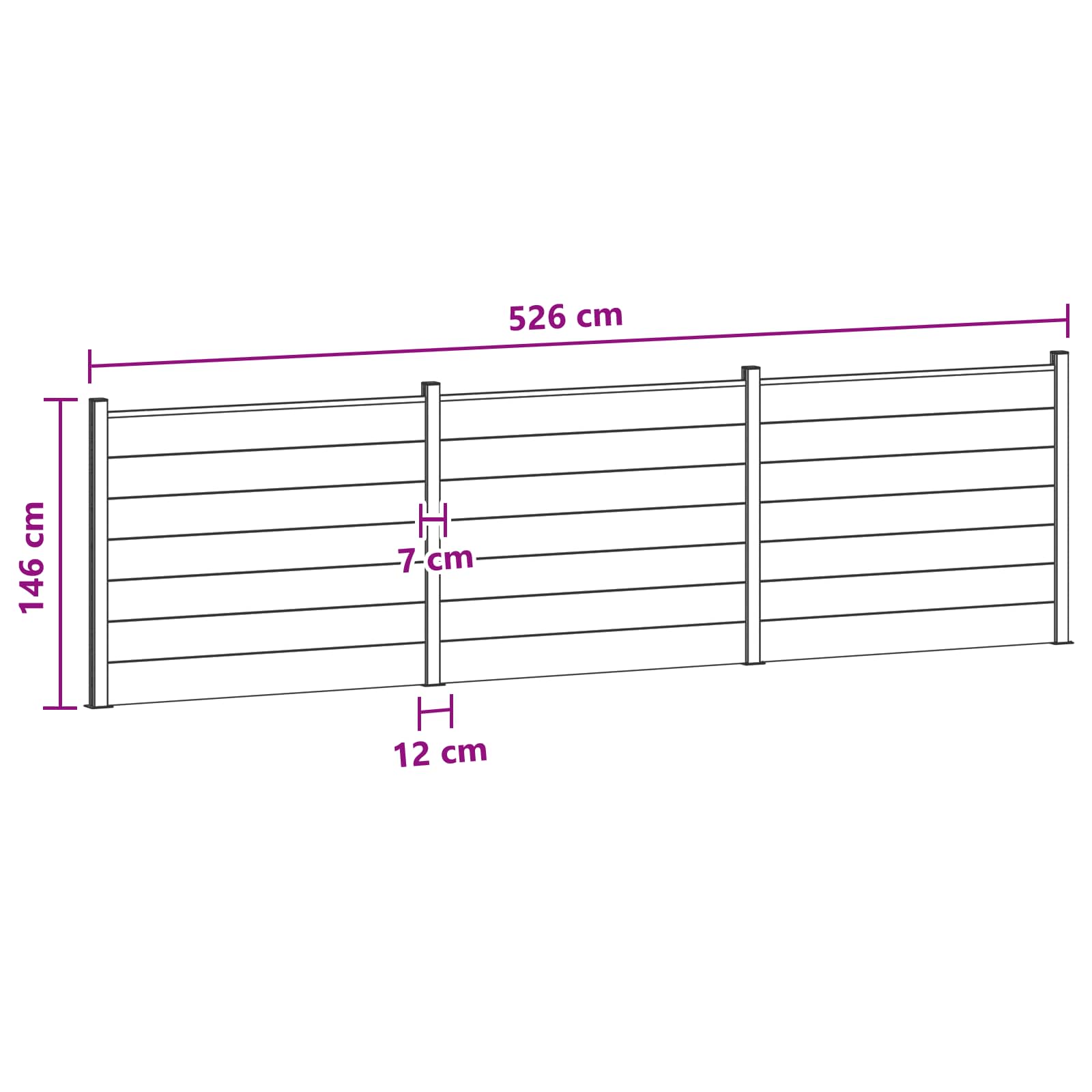 Panel ograde 3 pcs WPC i aluminij Smeđa