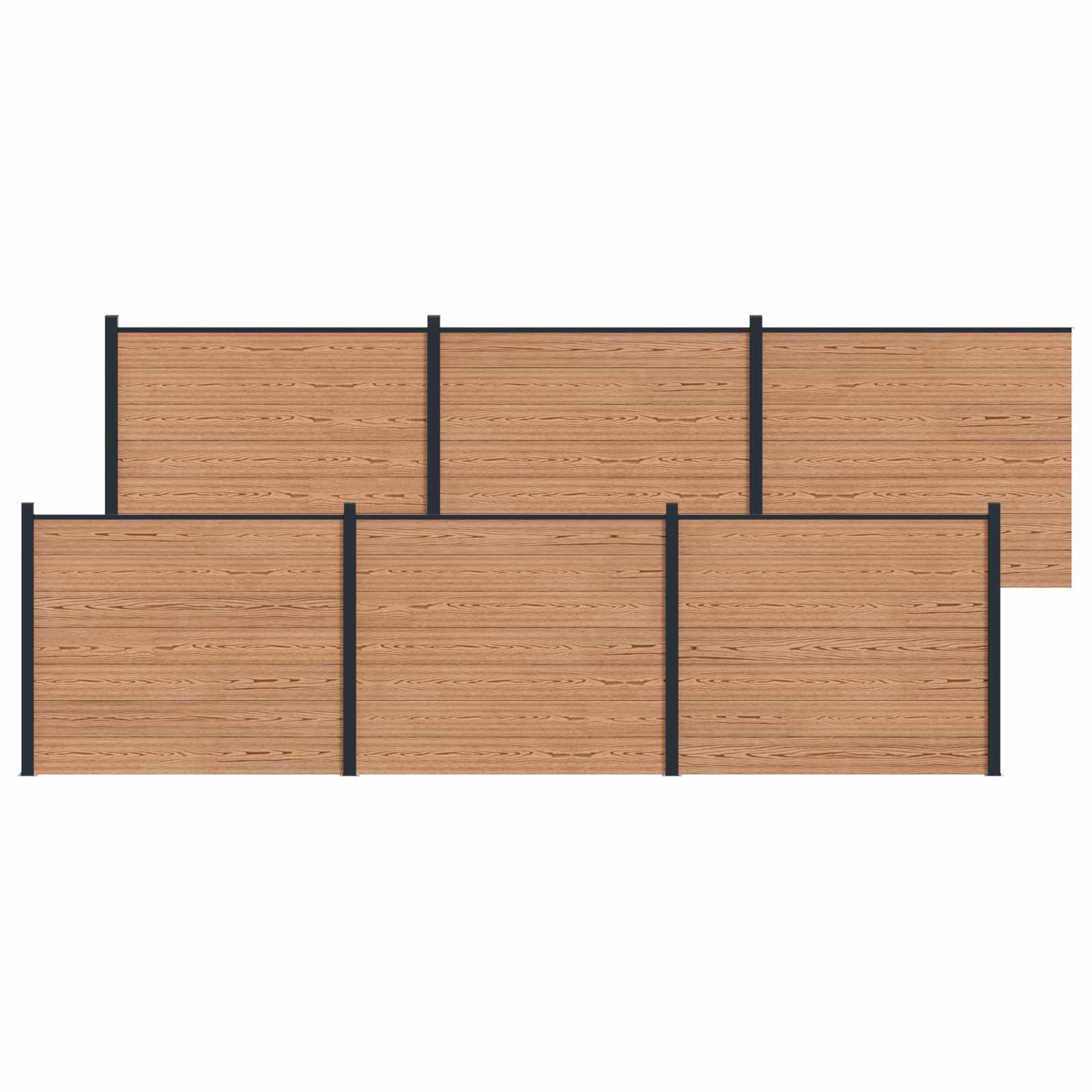 Panel ograde 6 pcs WPC i aluminij Smeđa