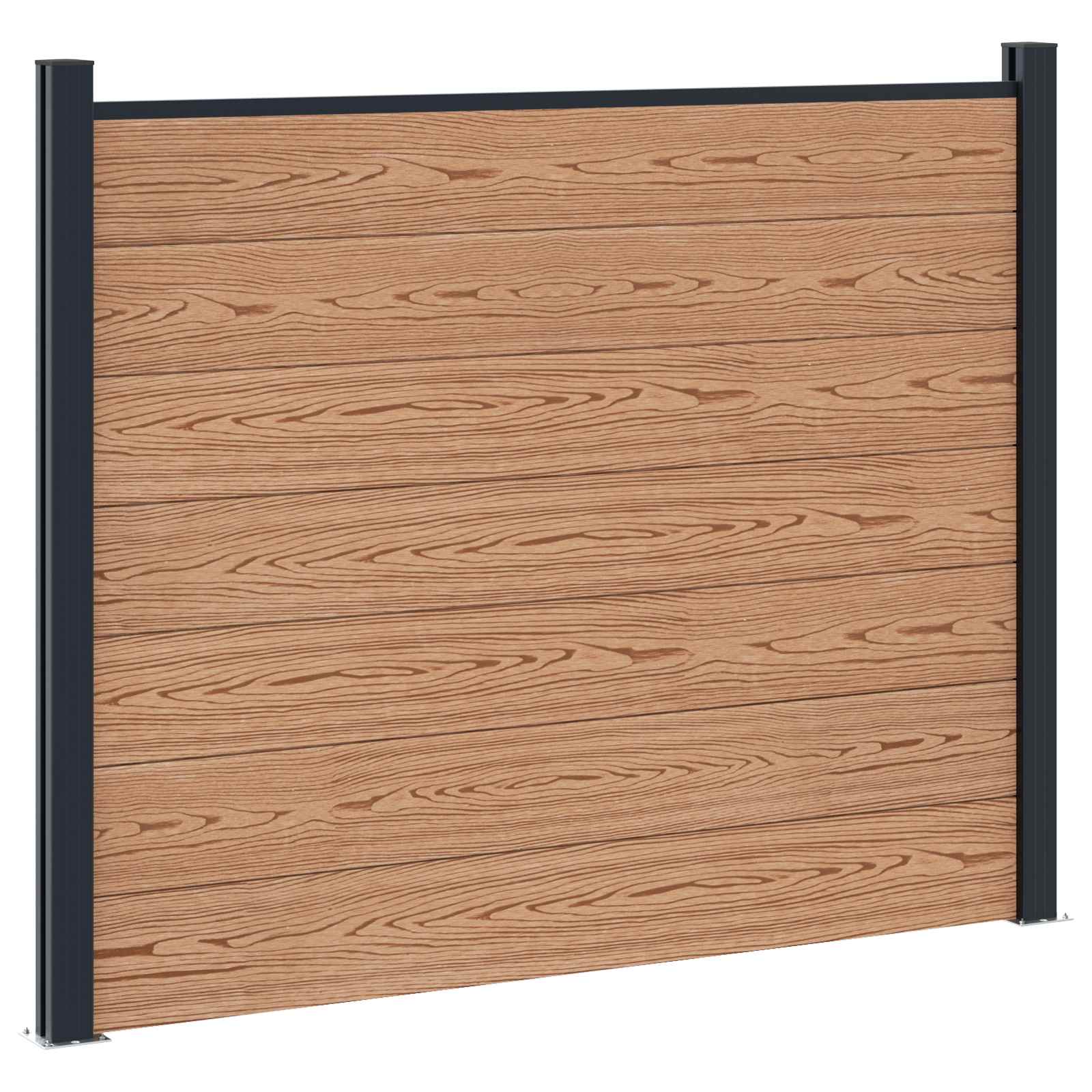 Panel ograde 10 pcs WPC i aluminij Smeđa