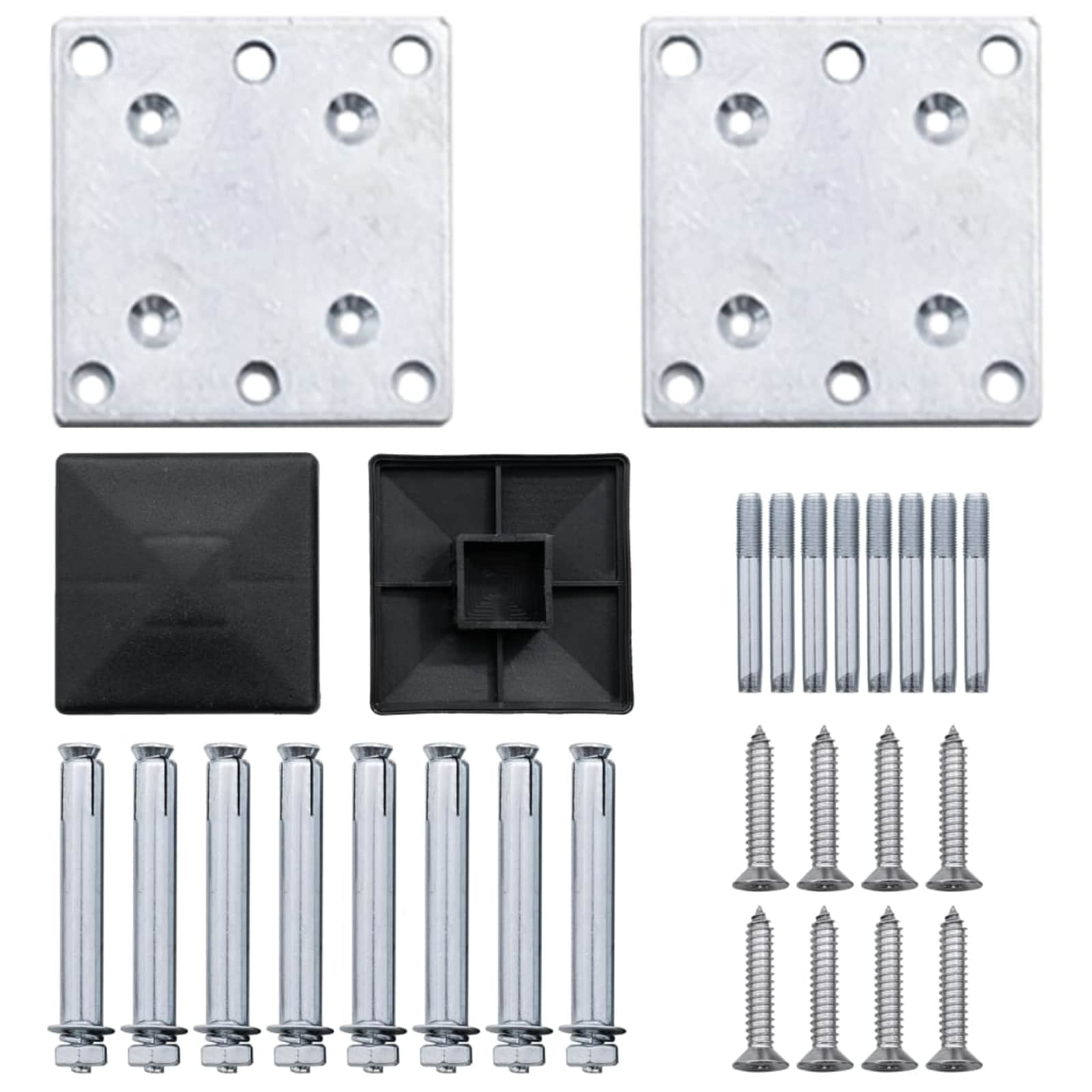 Panel ograde 2 pcs WPC i aluminij Siva