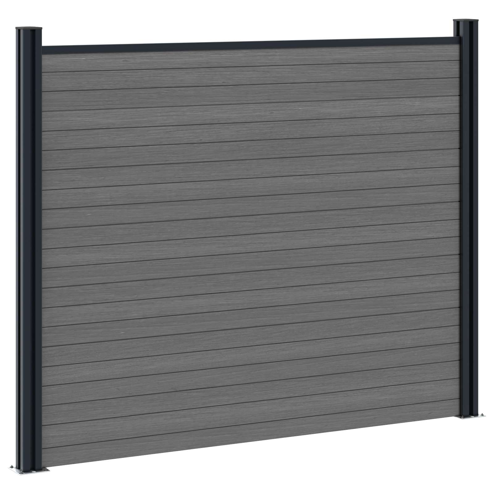 Panel ograde 2 pcs WPC i aluminij Siva