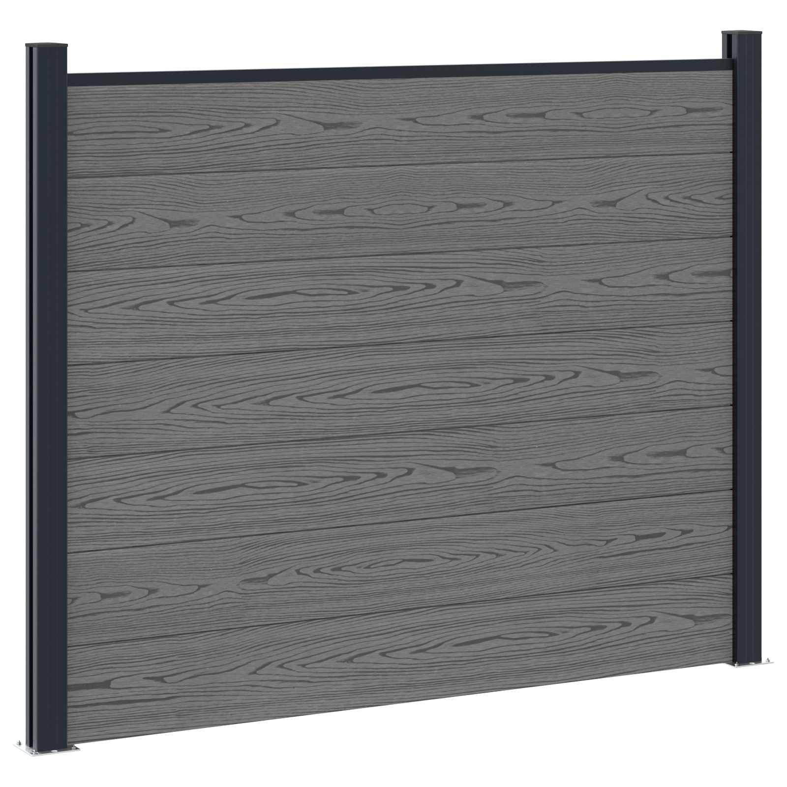 Panel ograde 4 pcs WPC i aluminij Siva