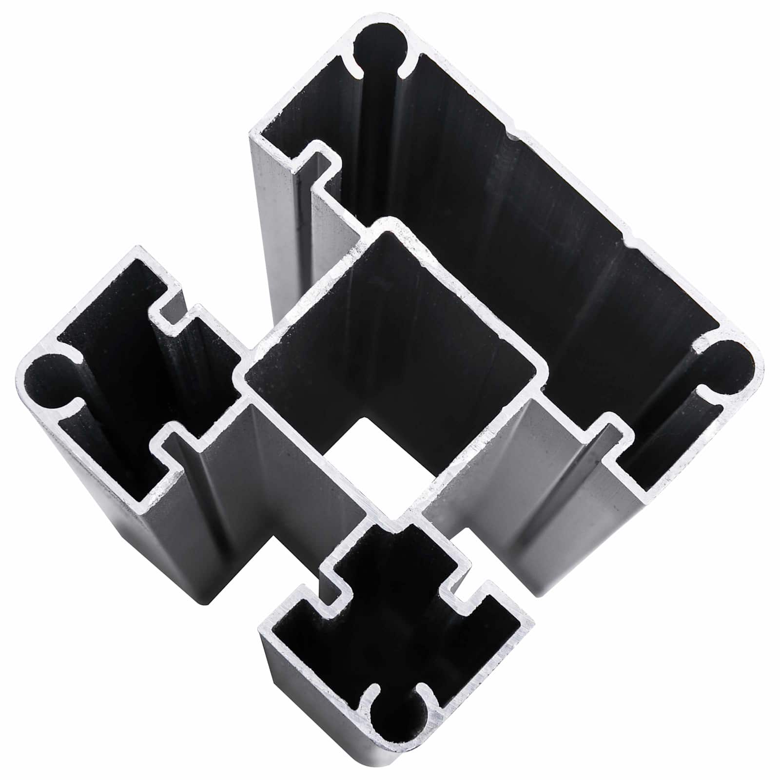 Panel ograde 6 pcs WPC i aluminij Crna
