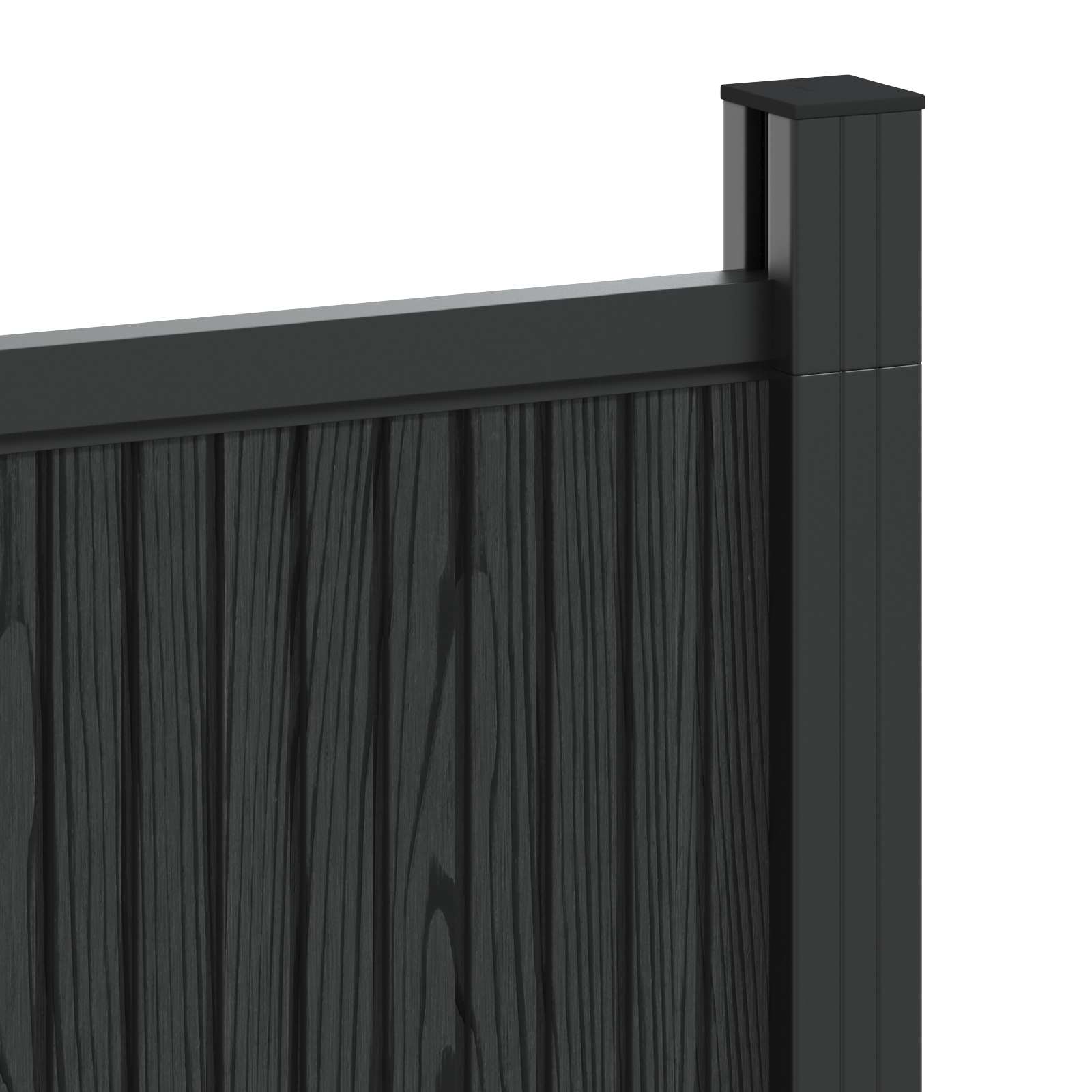 Panel ograde 6 pcs WPC i aluminij Crna