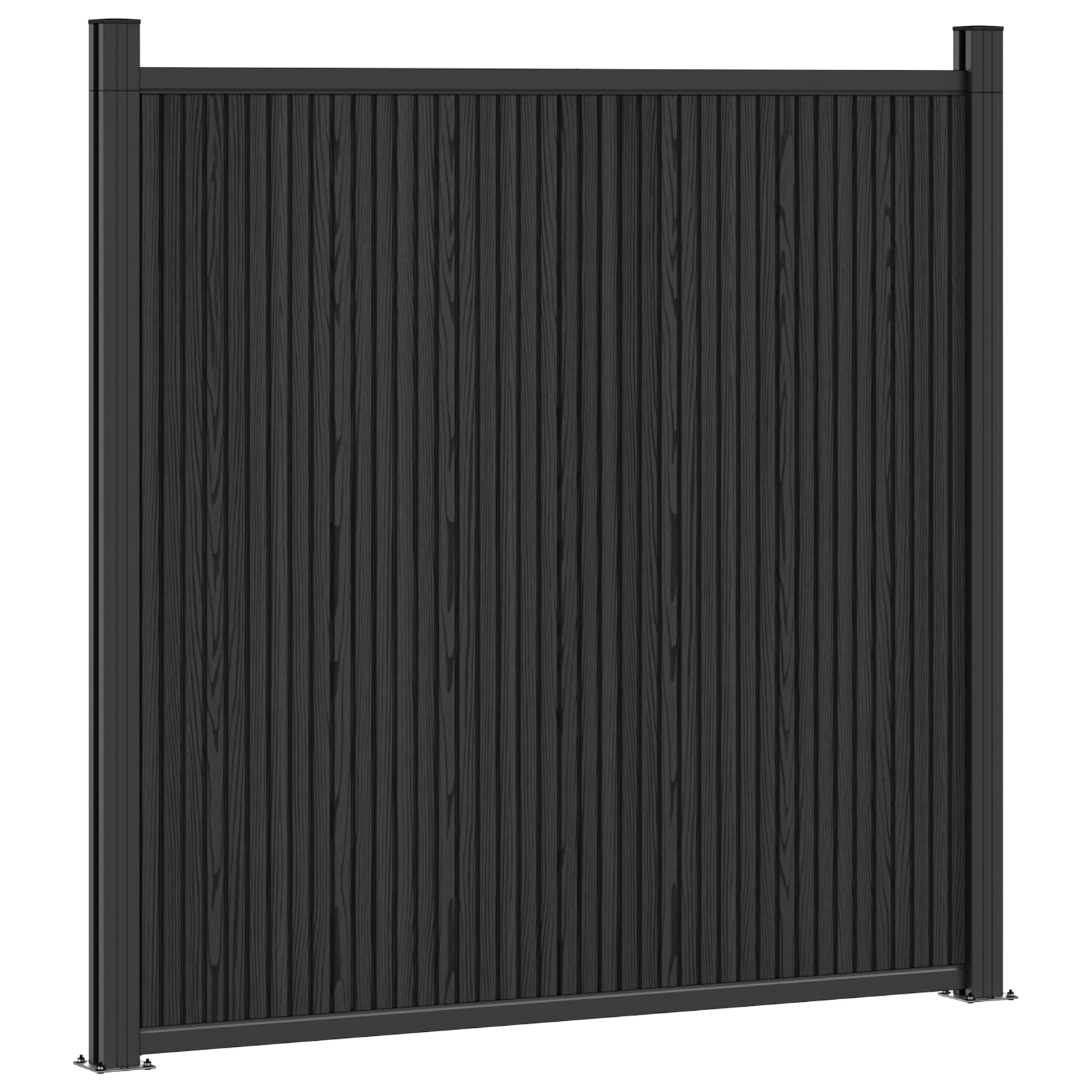 Panel ograde 6 pcs WPC i aluminij Crna