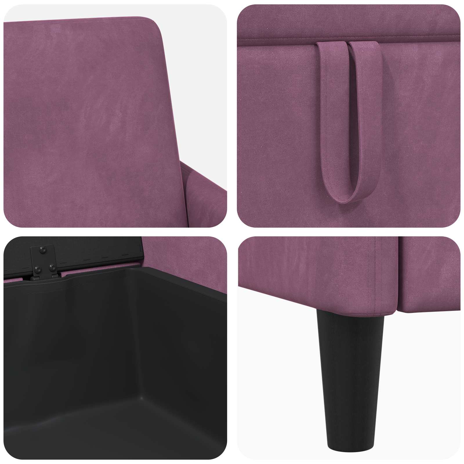 Sofa s pohranom Ljubičasta 72 x 78 x 87 cm Poliester